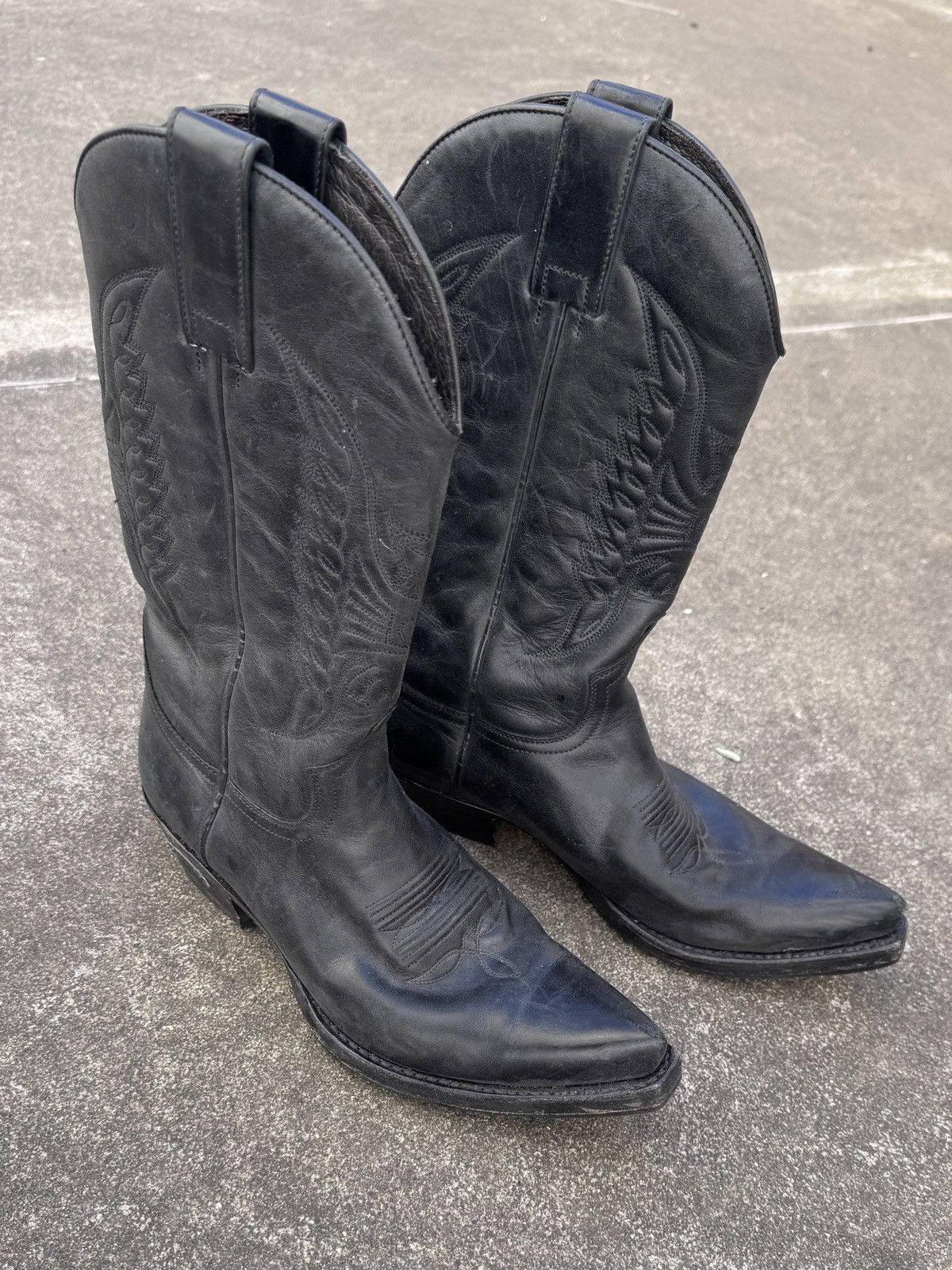 Sendra Sendra Handcrafted Black Leather Snip-Toe Western Boots Size US 10 / IT 40 - 1 Thumbnail