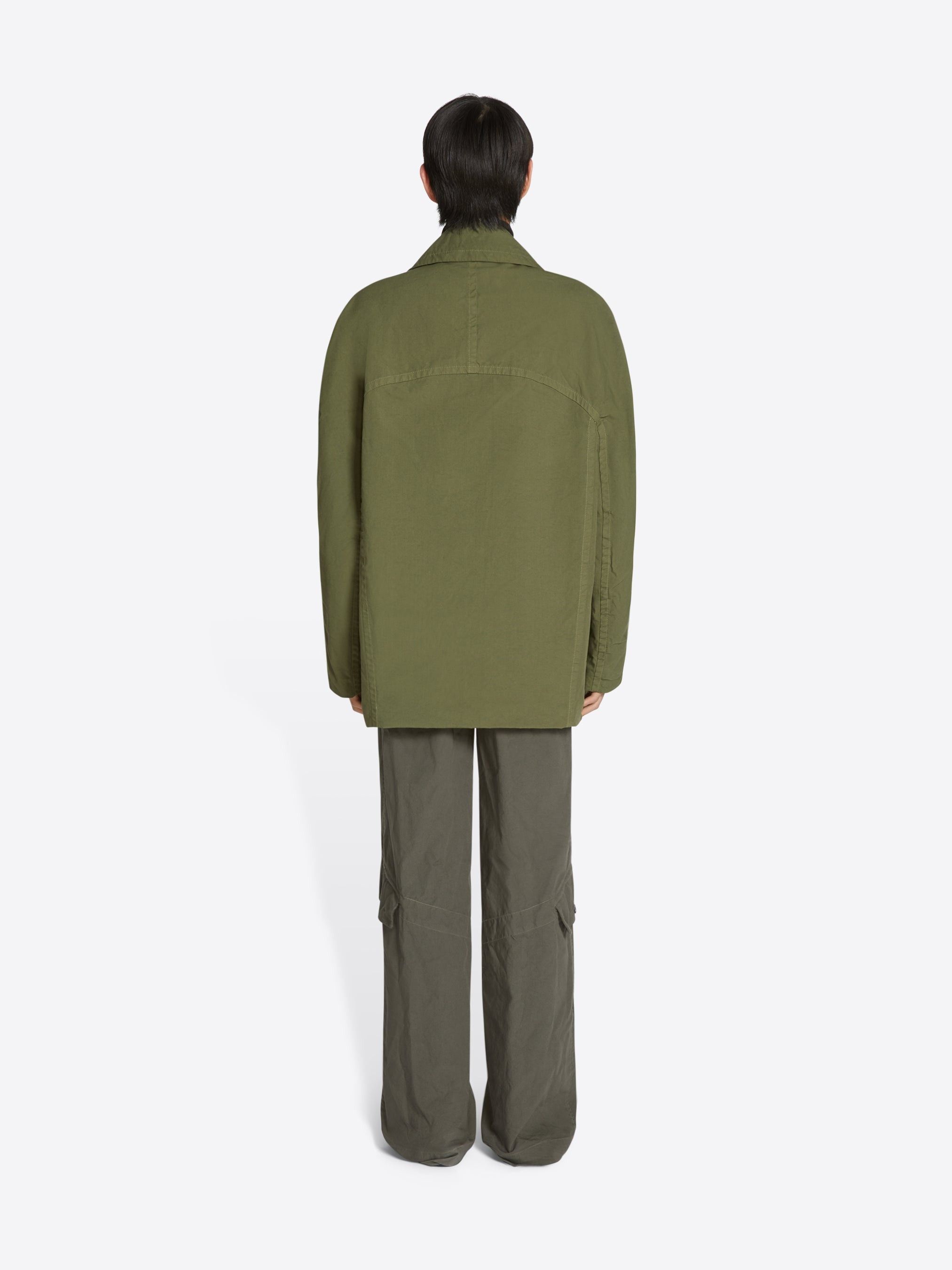 Dries Van Noten o1s22i1n1124 Overdyed Cotton Coat in Khaki Size US M / EU 48-50 / 2 - 4 Thumbnail