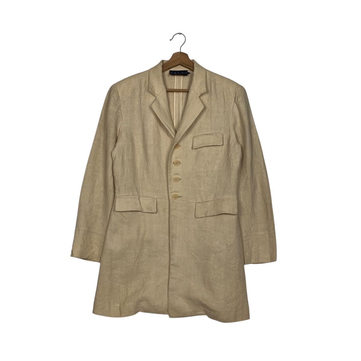 Ralph Lauren Vintage RALPH LAUREN Single Breasted Linen Jacket #2762-C124 Size M / US 6-8 / IT 42-44 - 1 Thumbnail