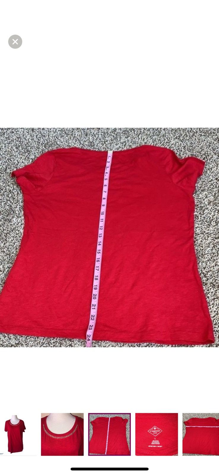 St. Johns Bay St. John’s bay large red beaded tee Size L / US 10 / IT 46 - 3 Thumbnail
