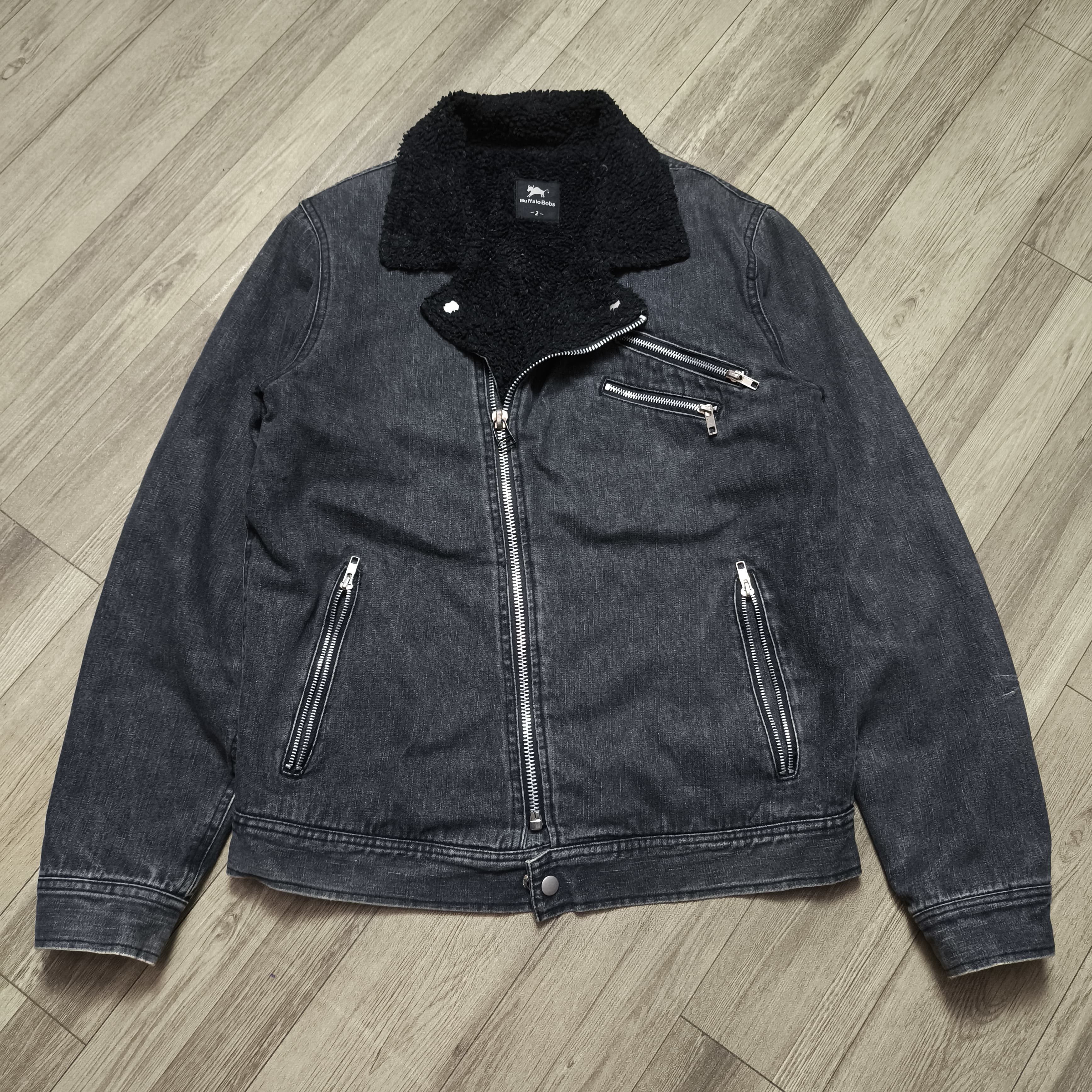 14th Addiction Buffalo Bobs Denim Sherpa Bikers Jacket midas Size US M / EU 48-50 / 2 - 2 Thumbnail