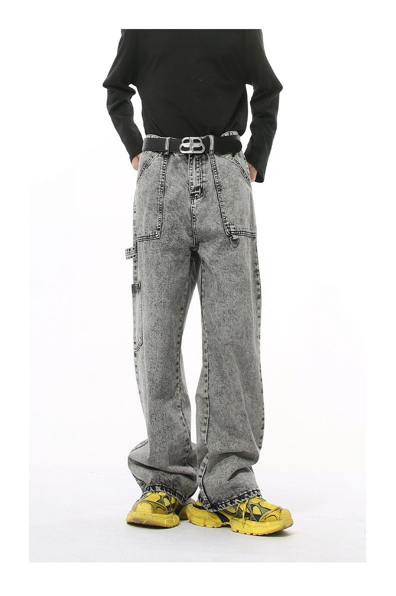 Japanese Brand × Vintage Retro washed cargo straight men's snowflake jeans Size US 32 / EU 48 - 2 Thumbnail