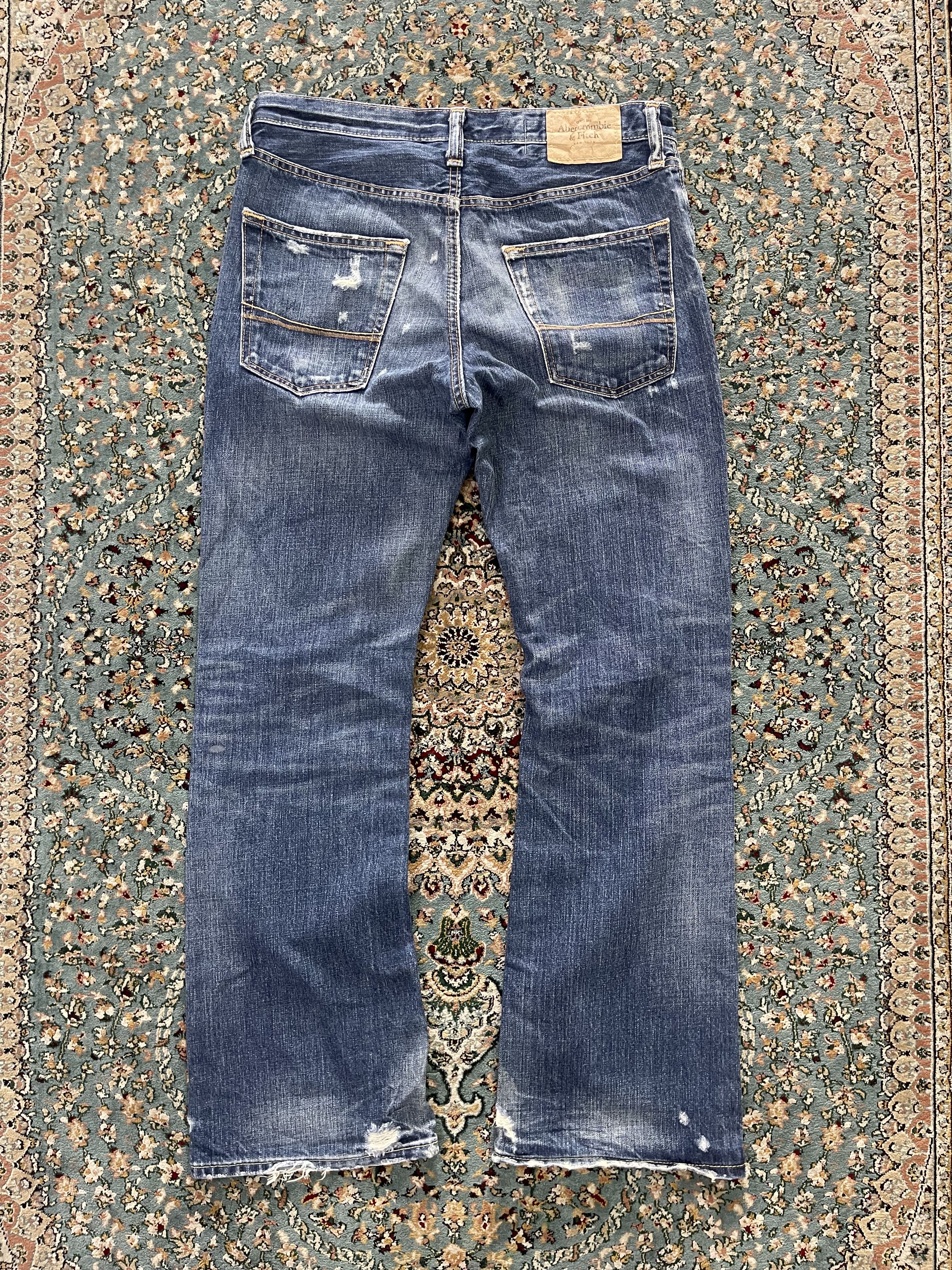 Abercrombie & Fitch A&F BAXTER Low Rise Slim Boot Denim Distressed Size 30x30 Size US 30 / EU 46 - 15 Thumbnail