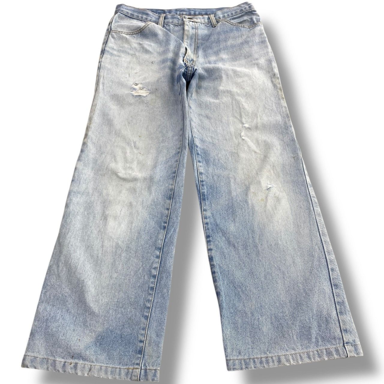 Japanese Brand Japanese Brand Acid Blue Wash Style Loose Jeans Size US 33 - 1 Thumbnail