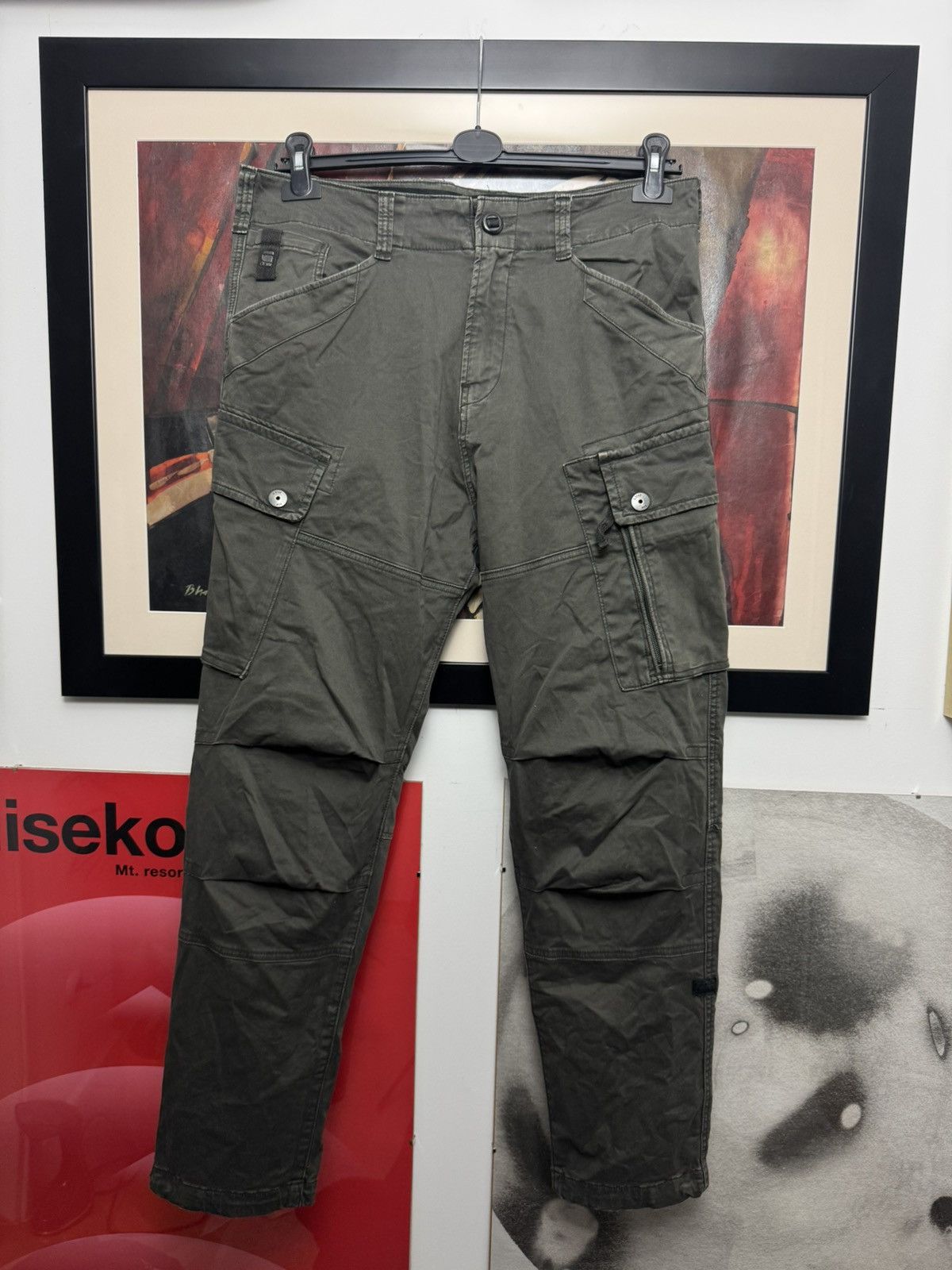 G-Star G Star Raw Olive Tactical Cargo Biker Pant Vintage Y2k Hype Size US 33 - 1 Thumbnail