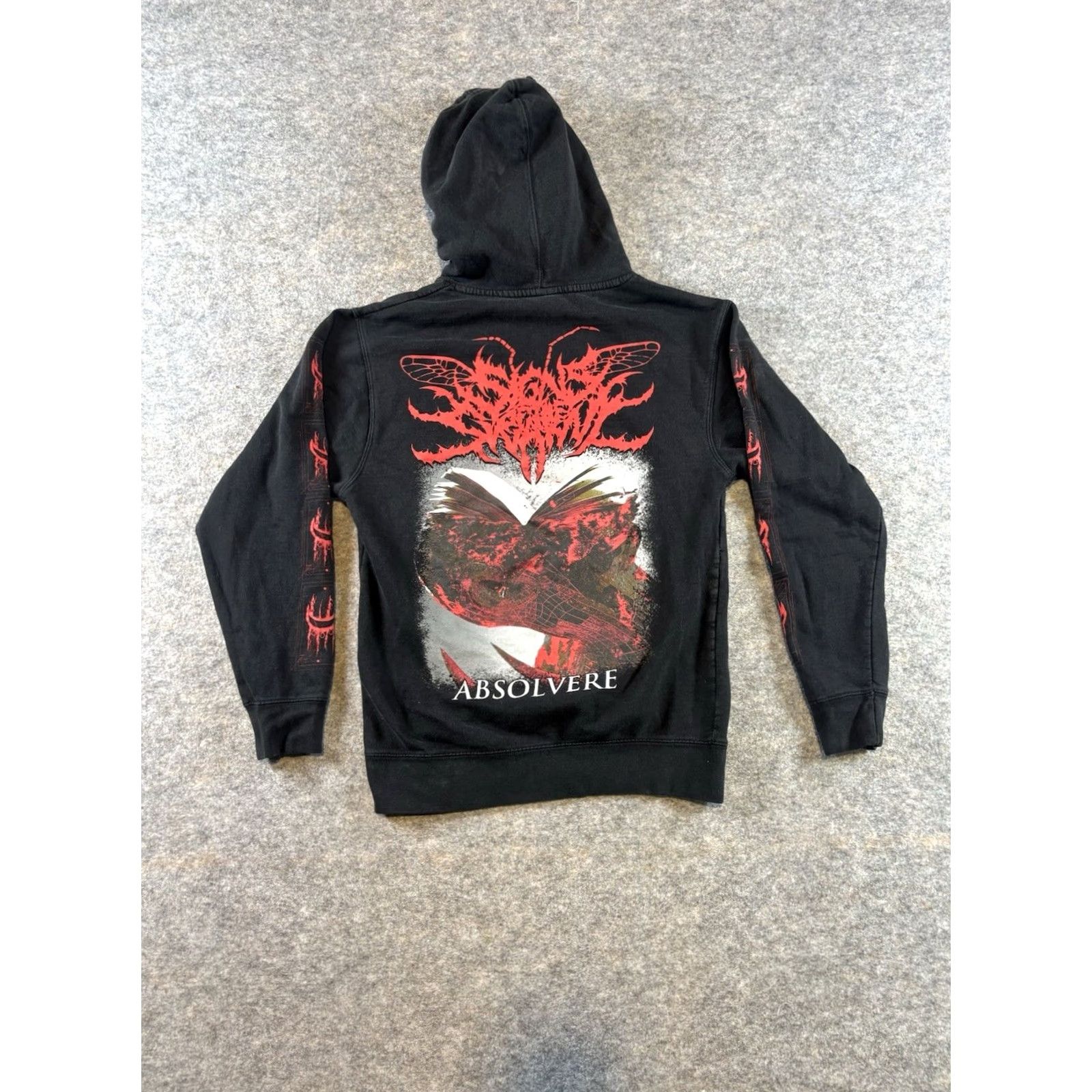 Vintage VINTAGE Independent Trading Company Signs Of Swarm Black Absolvere Pullover Hoodie S Men Regular Size Small Ship Size US S / EU 44-46 / 1 - 5 Thumbnail
