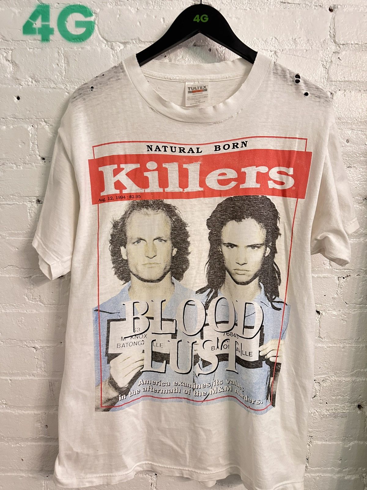 Band Tees × Vintage Vintage NIN NATURAL BORN KILLERS BLOODLUST thrashed shirt Size US L / EU 52-54 / 3 - 3 Thumbnail