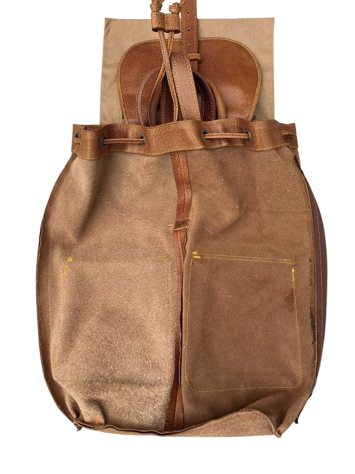 Leather Vintage L’ Homme Femme Leather Backpack Bag Size ONE SIZE - 20 Thumbnail
