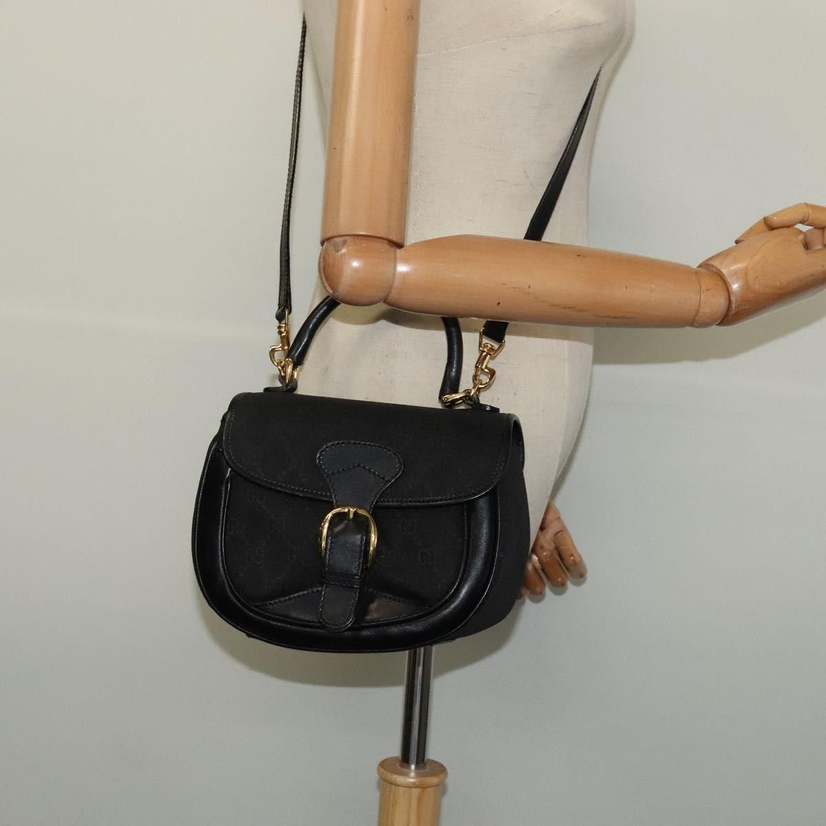 Gucci GUCCI GG Canvas Hand Bag Black Gold 000 2058 000 2058 Size ONE SIZE - 14 Thumbnail