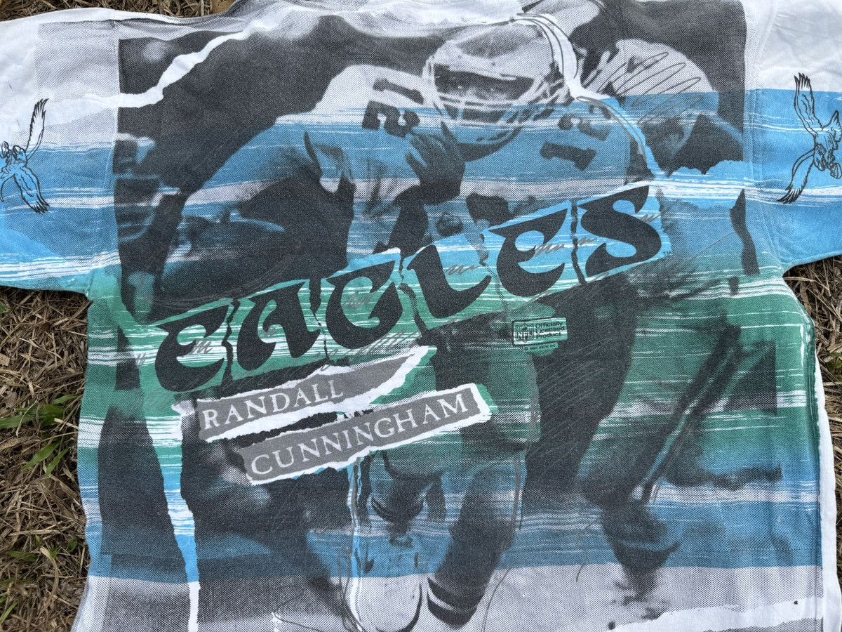 NFL Rare vtg OverPrint Randall Cunningham Eagles Team Size US XL / EU 56 / 4 - 7 Thumbnail