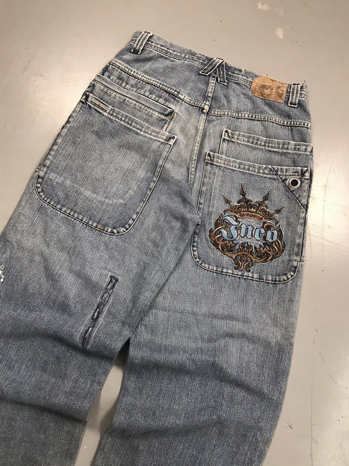 JNCO × Southpole × Vintage Vintage Jnco crown 👑 embroidered baggy fit denim Size US 33 - 6 Thumbnail