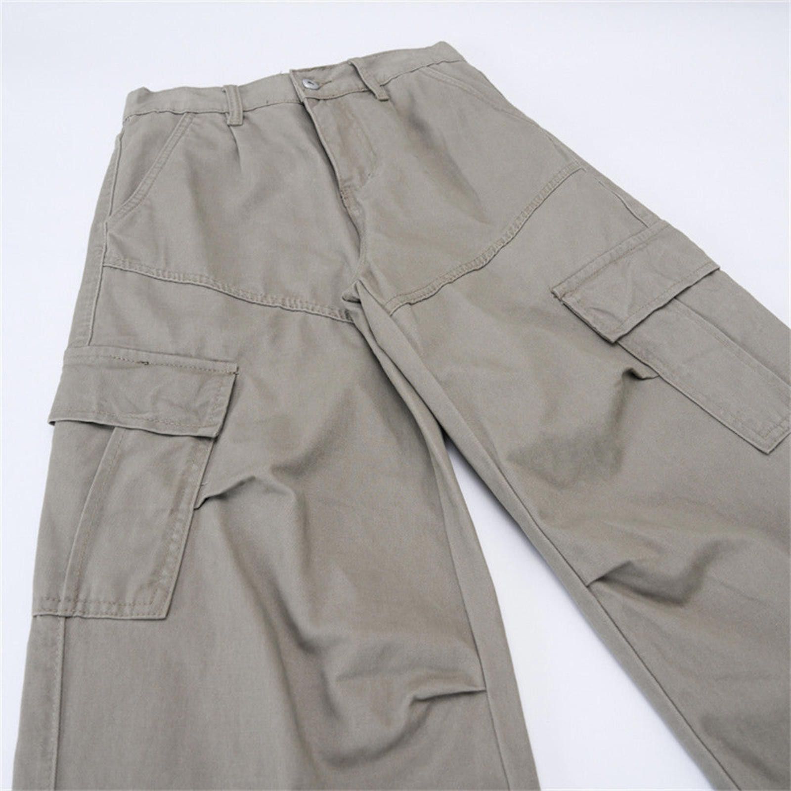 Vintage Gray Wide Leg Cargo Pants, Loose Fit Utility Pants Size US 32 / EU 48 - 5 Thumbnail