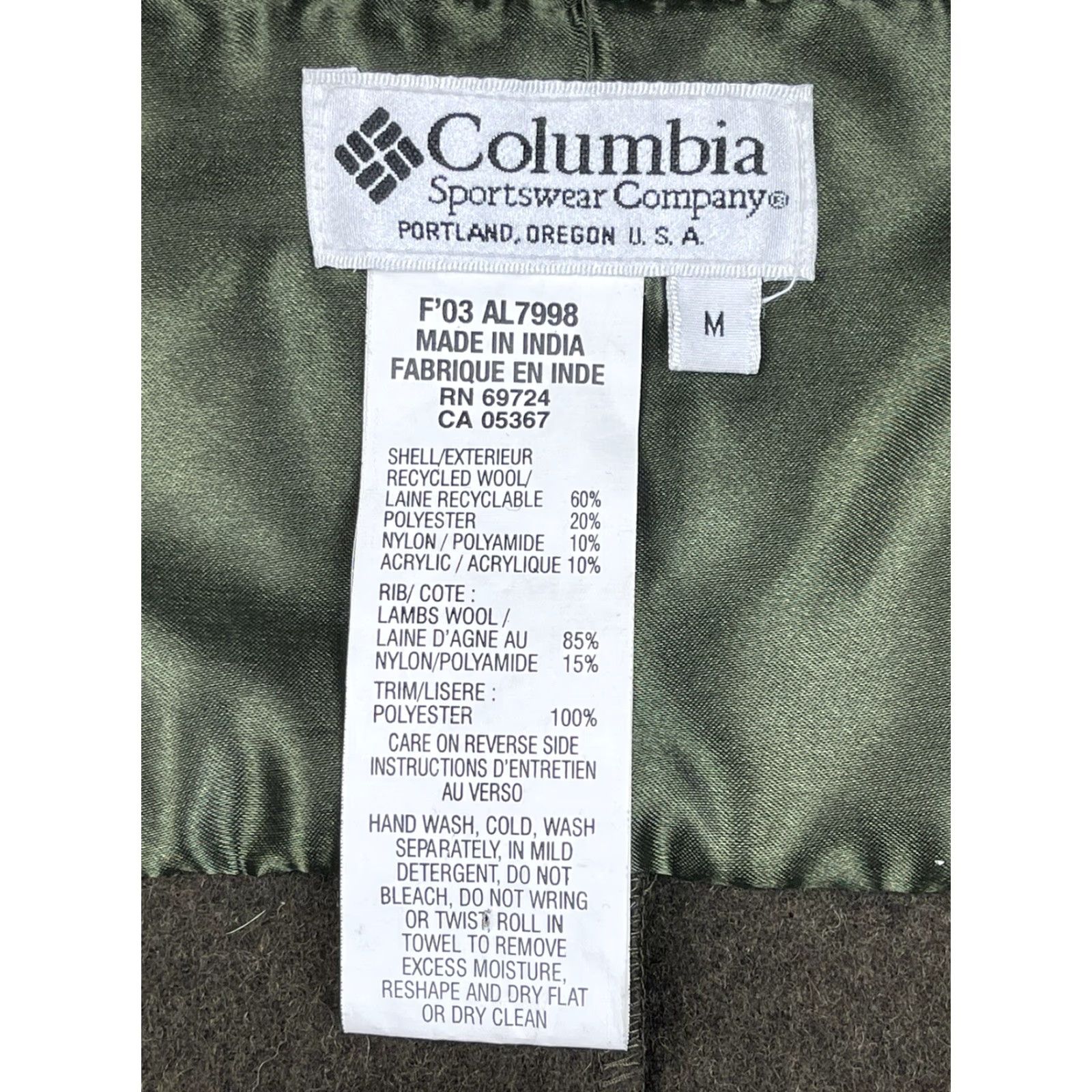 Vintage VINTAGE Columbia Women's Wool Jacket Coat Short Brown Full Zip Cruiser Hiking M Collar: Button-Down, Logo, Regular Size M Size M / US 6-8 / IT 42-44 - 4 Thumbnail