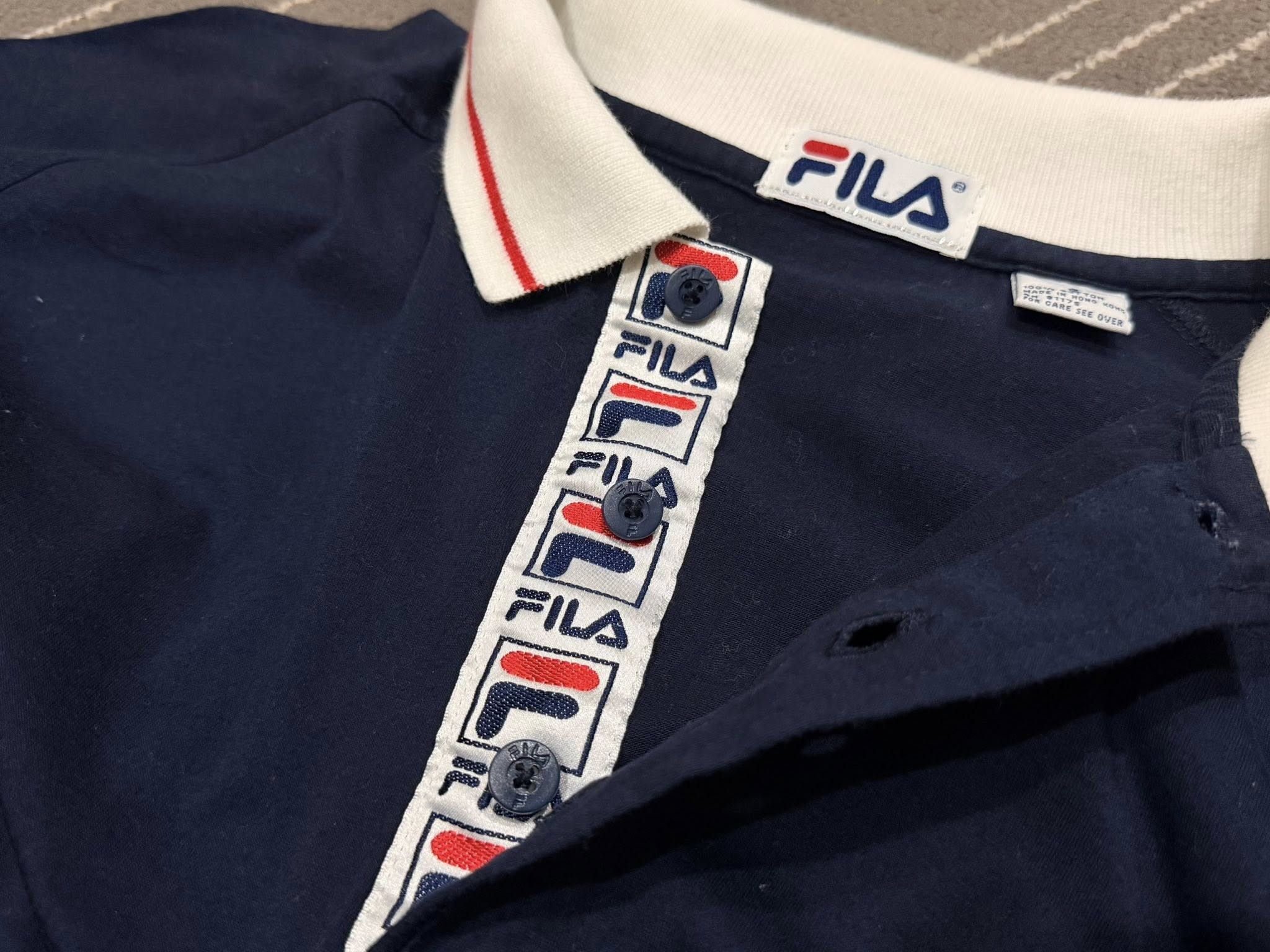 Fila Vintage FILA blue black polo S 3151 Size US XS / EU 42 / 0 - 6 Thumbnail