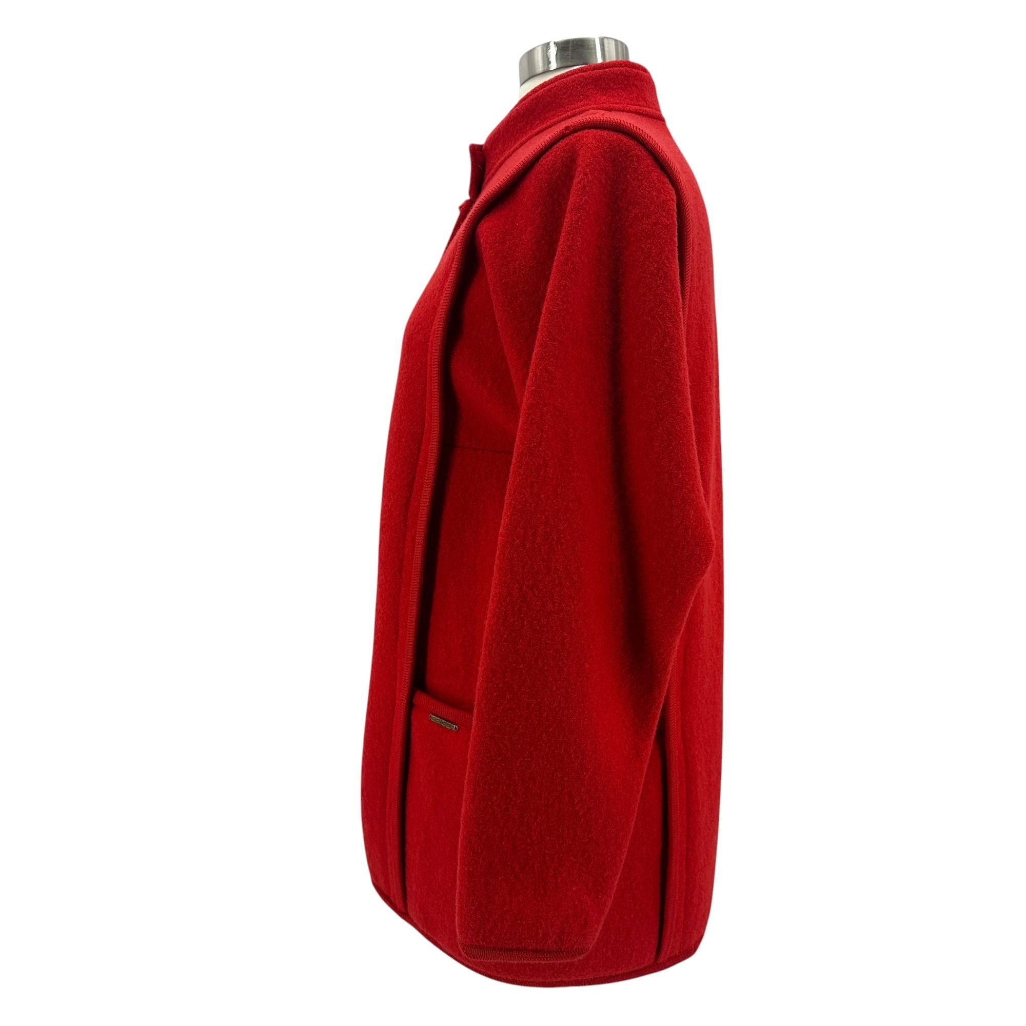 Other Vintage Geiger Womens Medium / 8 / 40 Jacket Boiled Wool Red Size M / US 6-8 / IT 42-44 - 3 Thumbnail