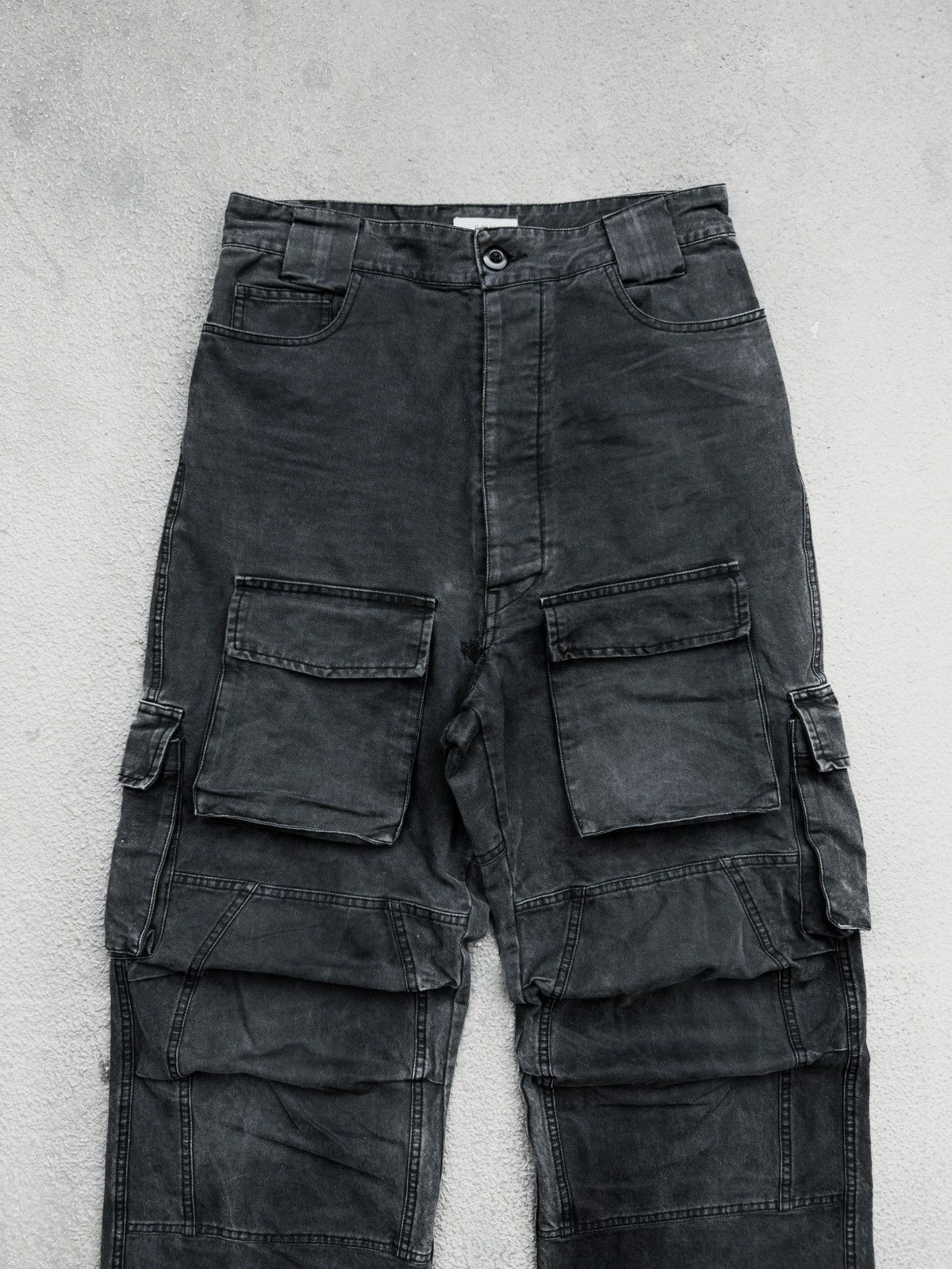 Ojardorf O Files Pocket Cargo Pants Faded Black Size US 31 - 2 Thumbnail