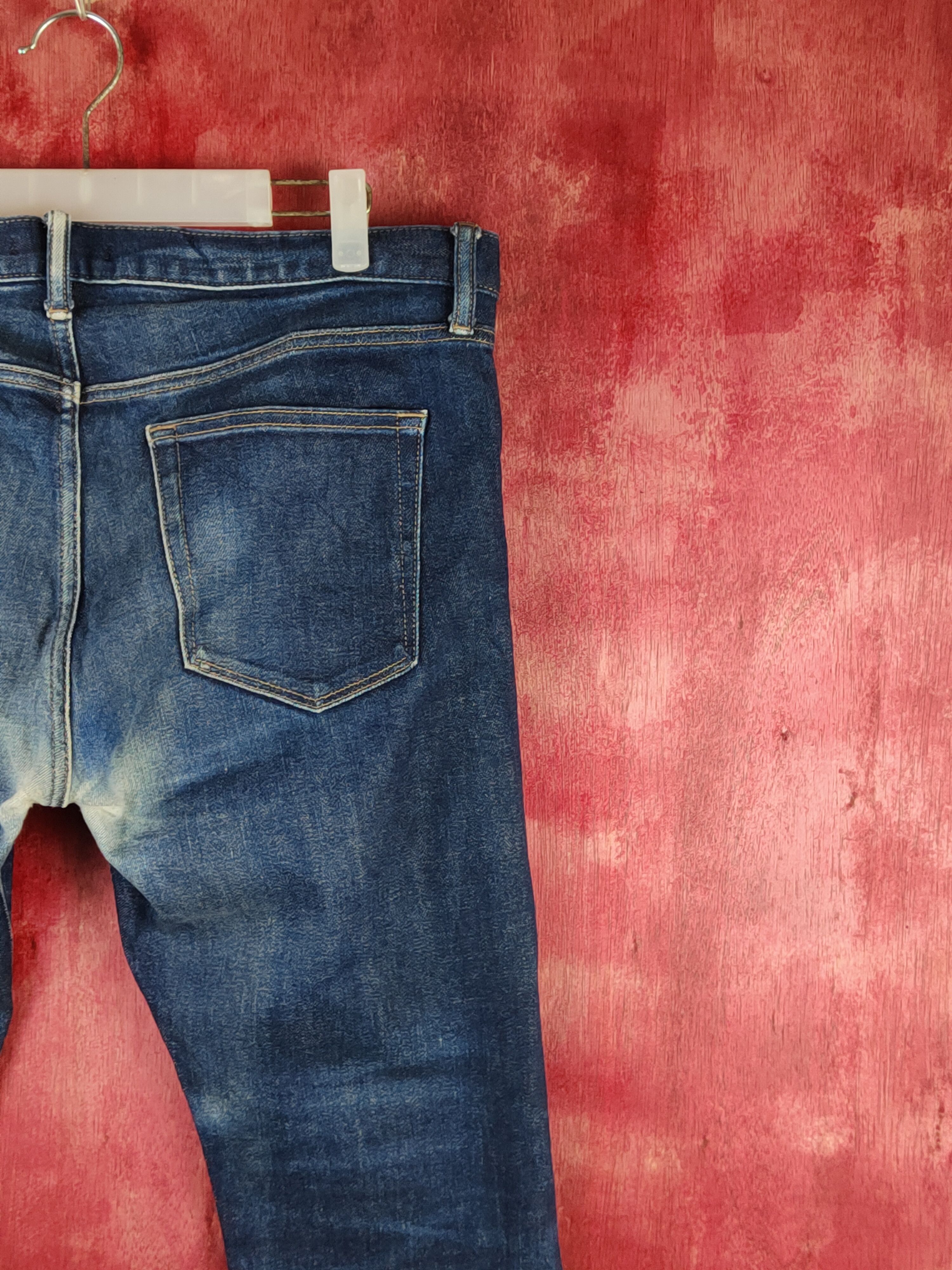 Japanese Brand Uniqlo Dark Blue Distressed Ripped Jeans #S1623 Size US 36 / EU 52 - 11 Thumbnail