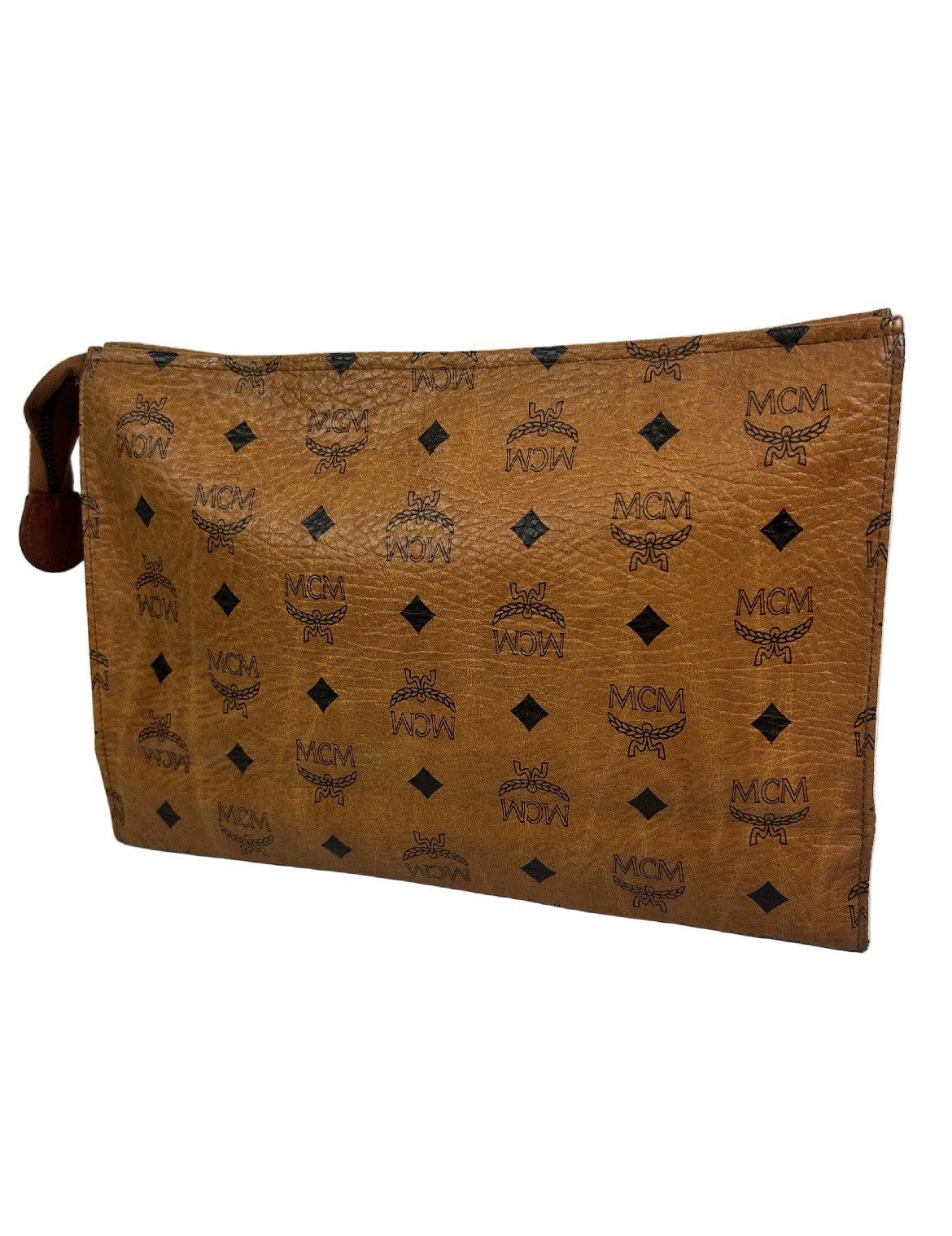 MCM MCM Cognac Leather Clutch Bag Size ONE SIZE - 2 Thumbnail