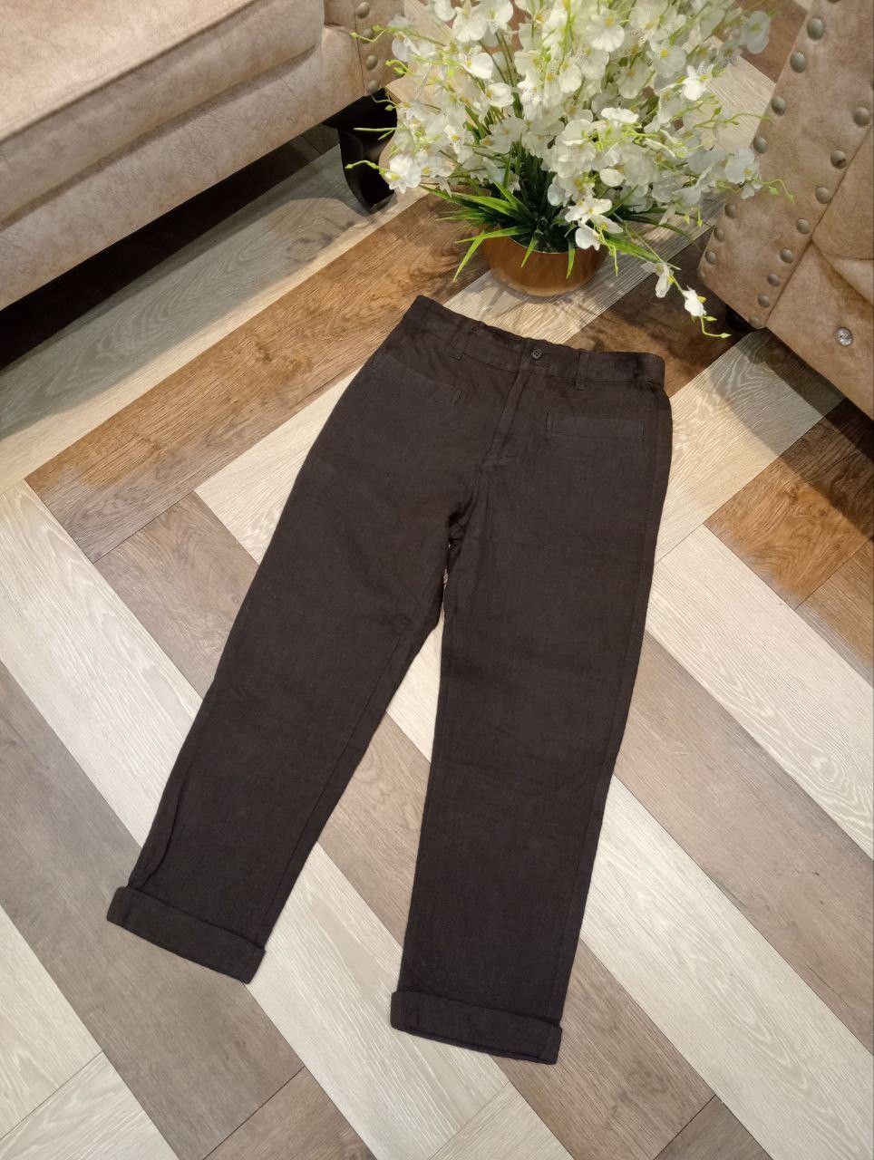 Issey Miyake ISSEY MIYAKE PLANTATION COTTON PANTS - SIZE S BROWN Size 28" / US 6 / IT 42 - 2 Thumbnail