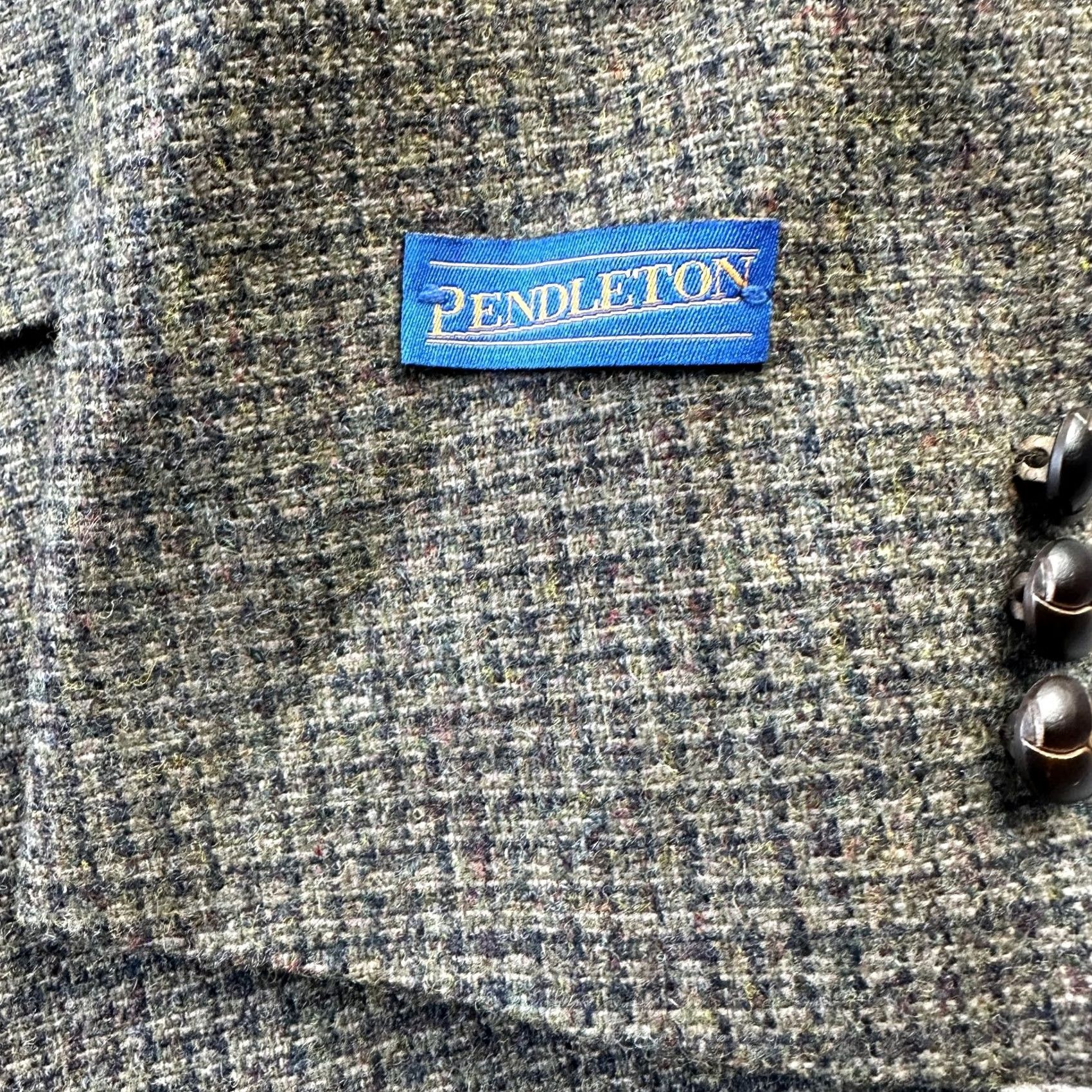 Pendleton VINTAGE Pendleton Mens 46 Tweed Blazer Sport Coat Elbow Pads Brown Wool Size 46R - 5 Thumbnail