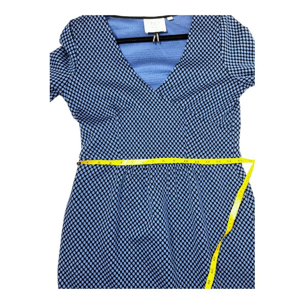 Designer Anthropologie l HD In Paris Blue Black Skater Dress Medium Size M / US 6-8 / IT 42-44 - 5 Thumbnail