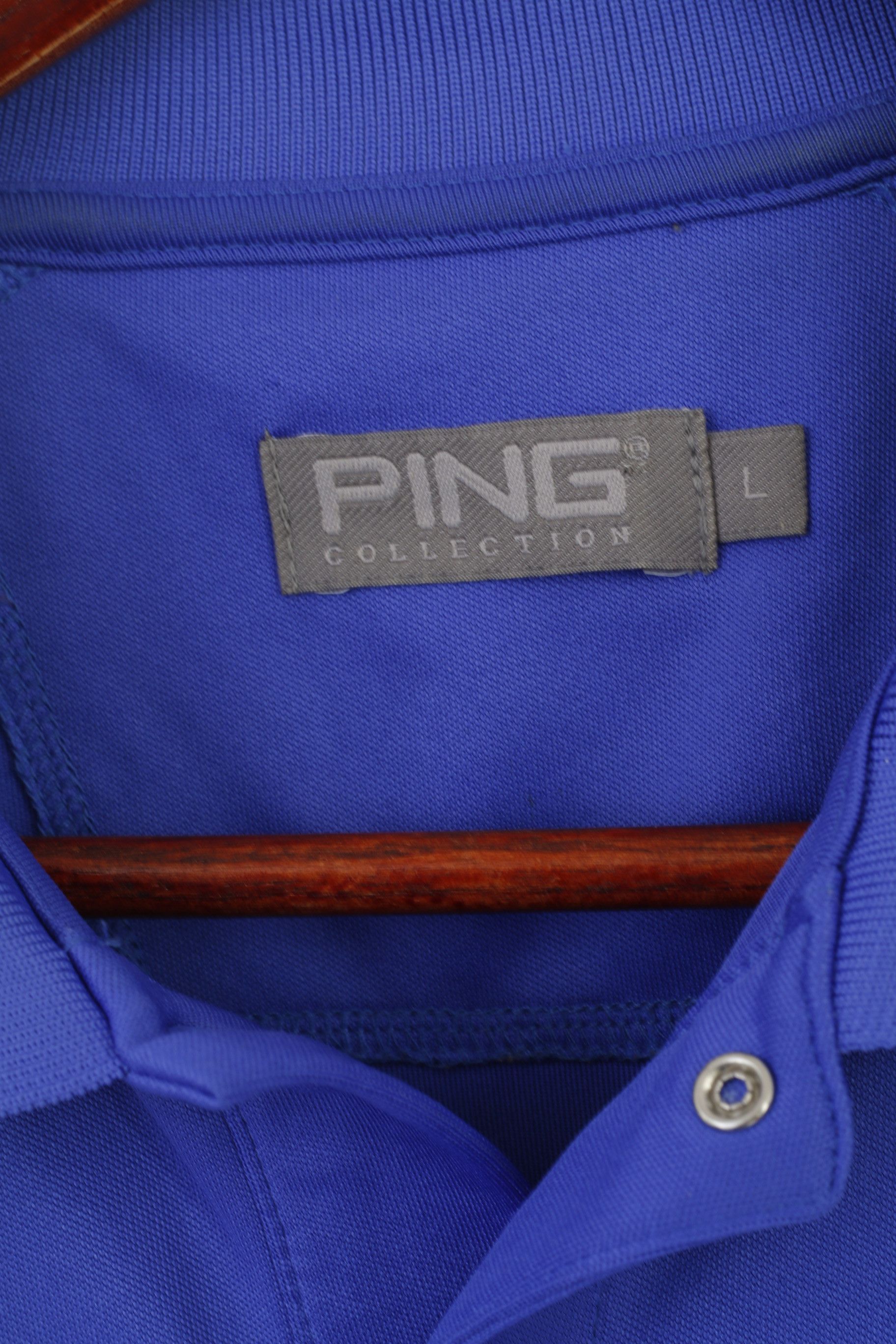 PING PING Collection Men L Polo Shirt Blue Golf 8172 Size US L / EU 52-54 / 3 - 4 Thumbnail