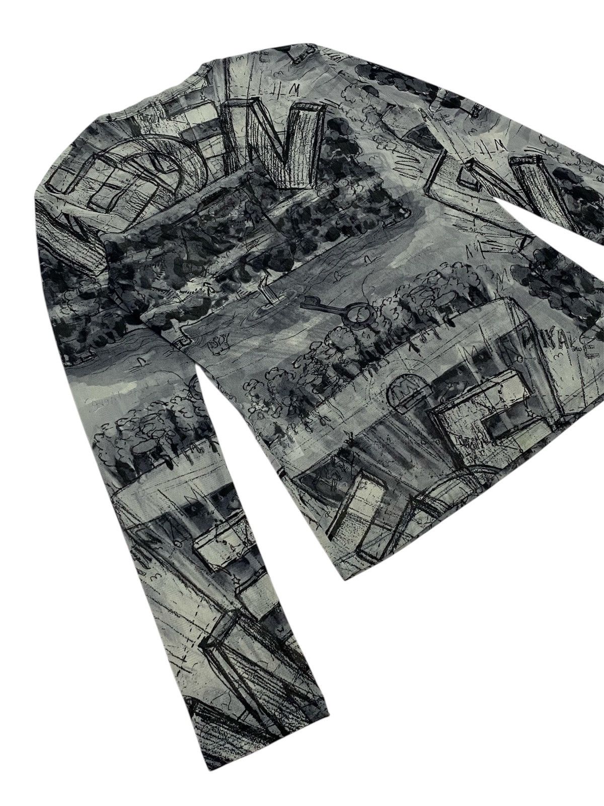 Issey Miyake 1998 Issey Miyake Fete Eden Sketch Graphic Mesh Top Size M / US 6-8 / IT 42-44 - 24 Thumbnail