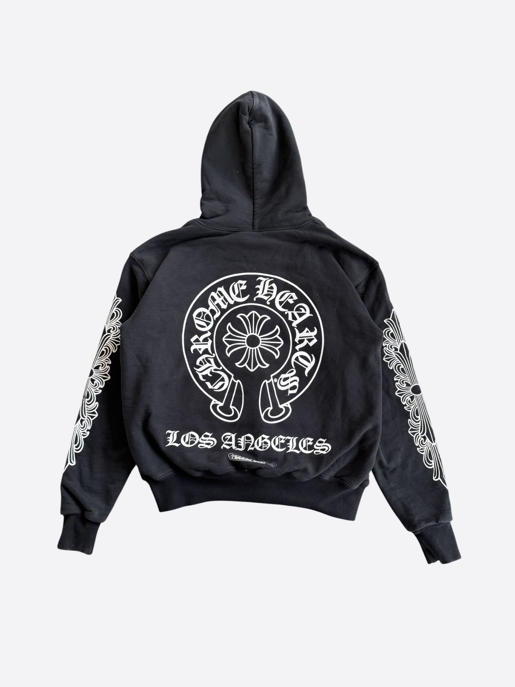 Chrome Hearts RARE Chrome Hearts Floral Cross Horseshoe Logo Zip