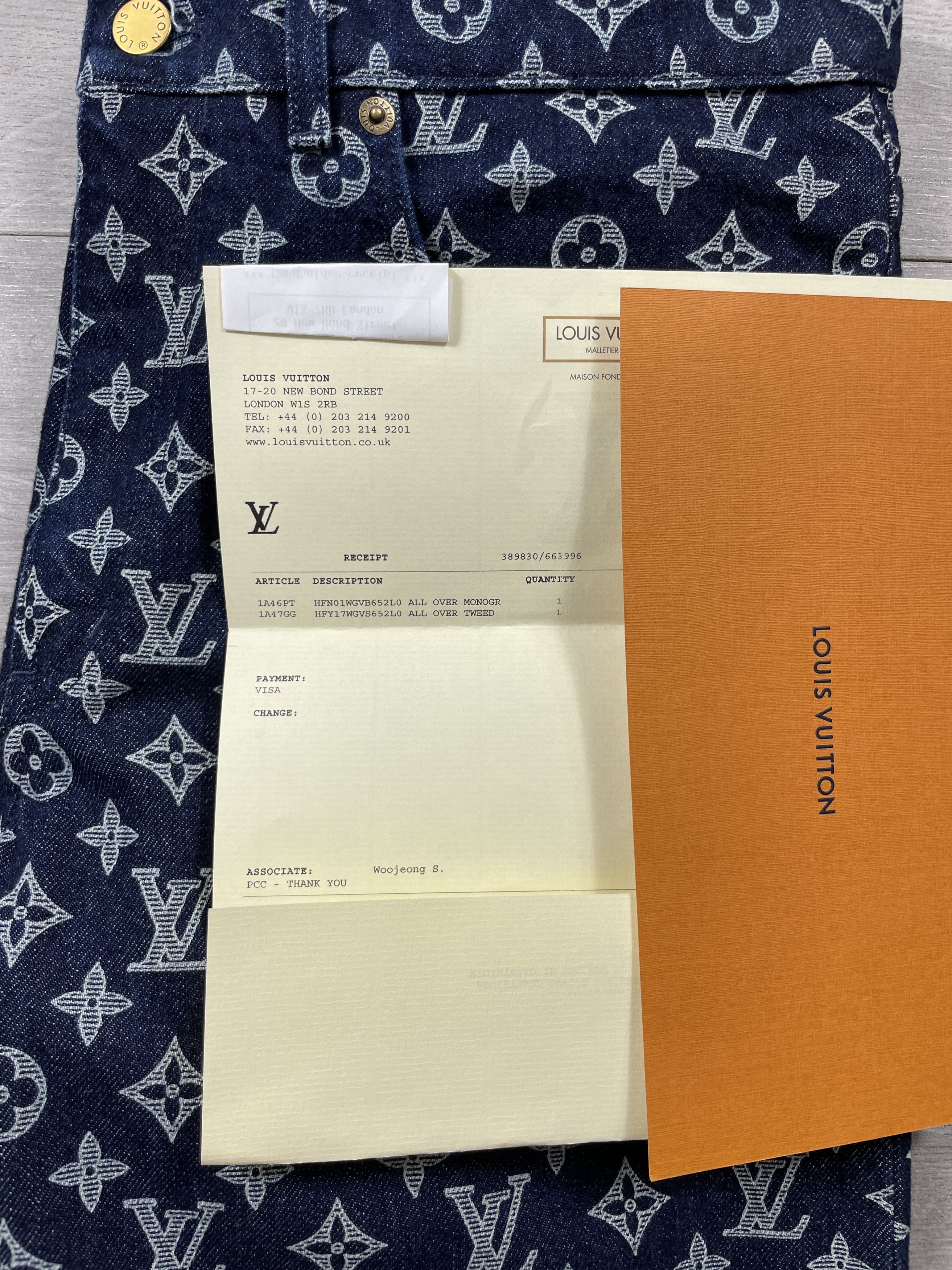 Kim Jones × Louis Vuitton LOUIS VUITTON BLUE INDIGO MONOGRAM DENIM JEANS KIM JONES Size US 34 / EU 50 - 9 Thumbnail