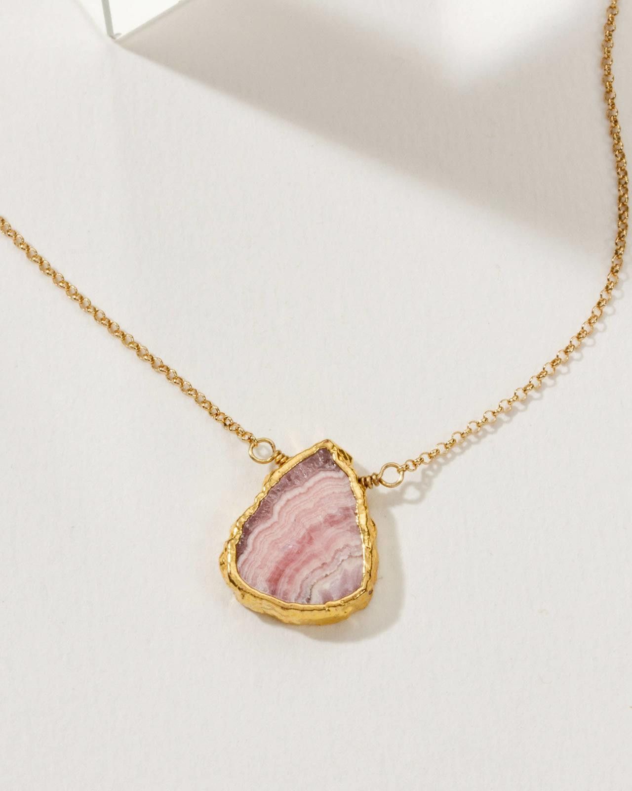 Other Earth, Wind and Fire Stone Necklace Gold- Rhodochrosite Size ONE SIZE - 1 Thumbnail