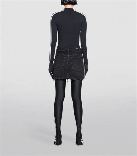 Adidas × Balenciaga Balenciaga × Adidas Black Denim Mini Skirt Size 26" / US 2 / IT 38 - 2 Thumbnail