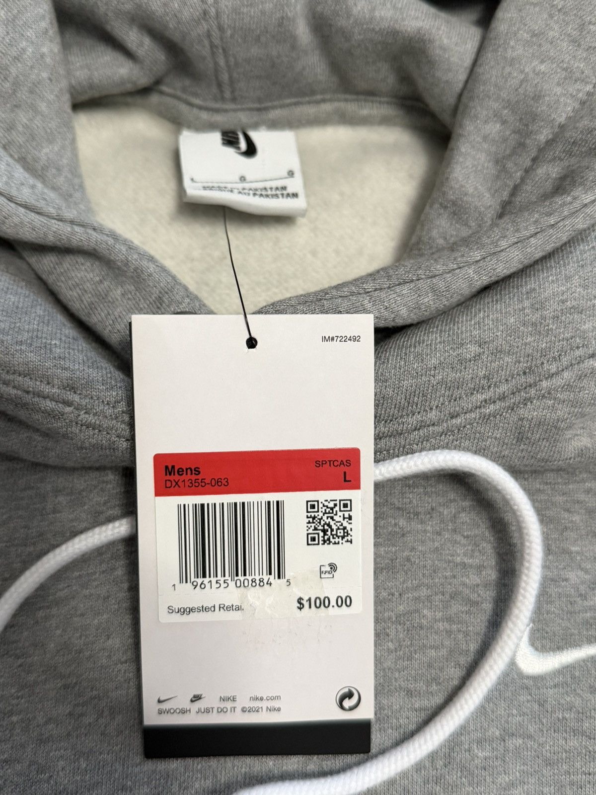 Nike Gray Nike Solo Swoosh Hoodie Size US L / EU 52-54 / 3 - 3 Thumbnail
