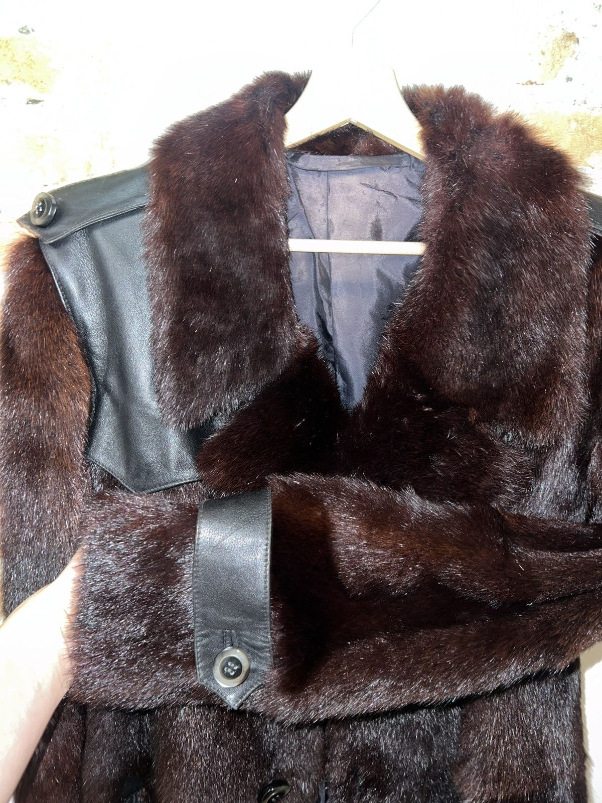 Vintage Leather/Beaver Fur Coat Mens Size US M / EU 48-50 / 2 - 3 Thumbnail