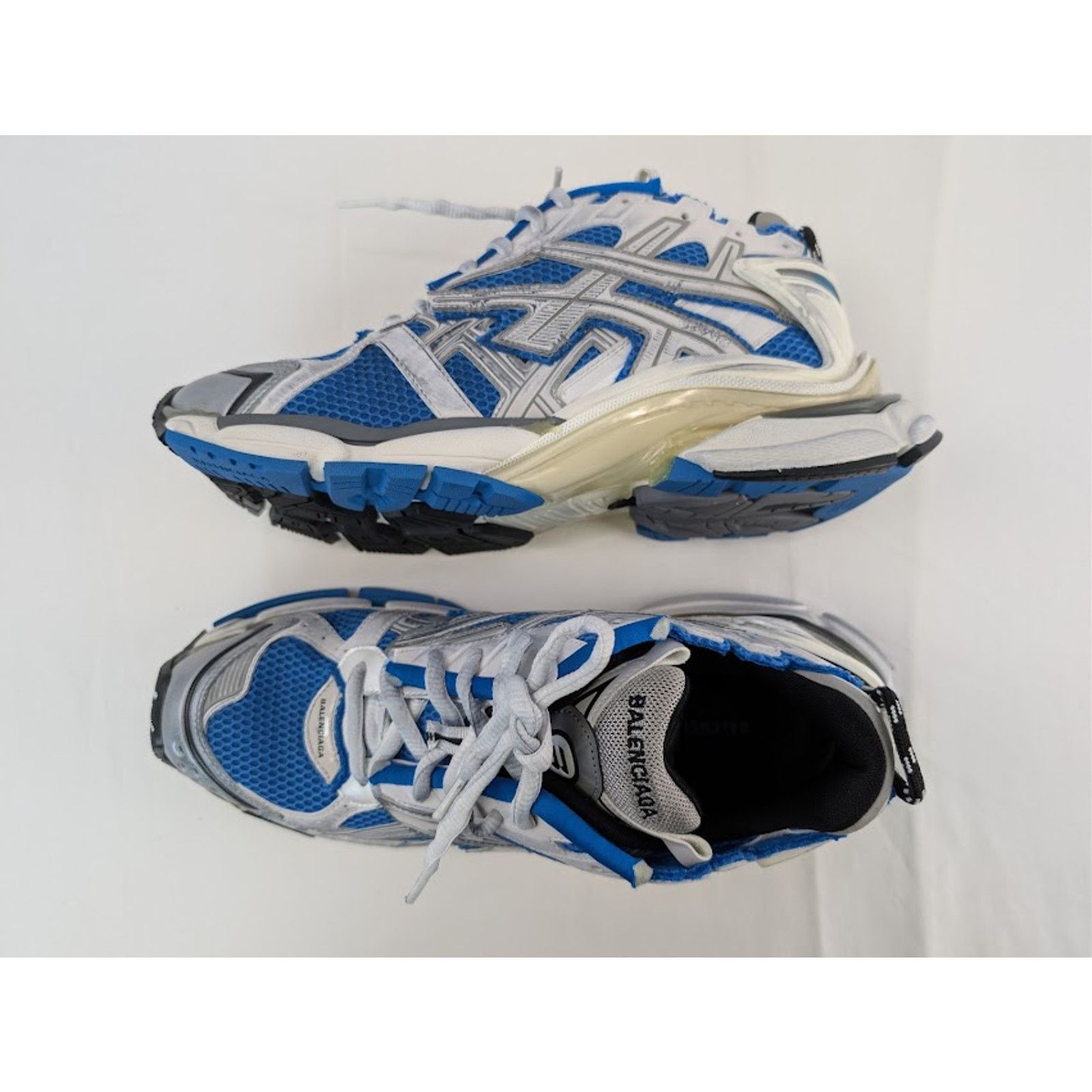 Balenciaga o1rshd1 Runner Sneaker in Grey / Blue / Black Size US 14 / EU 47 - 1 Thumbnail