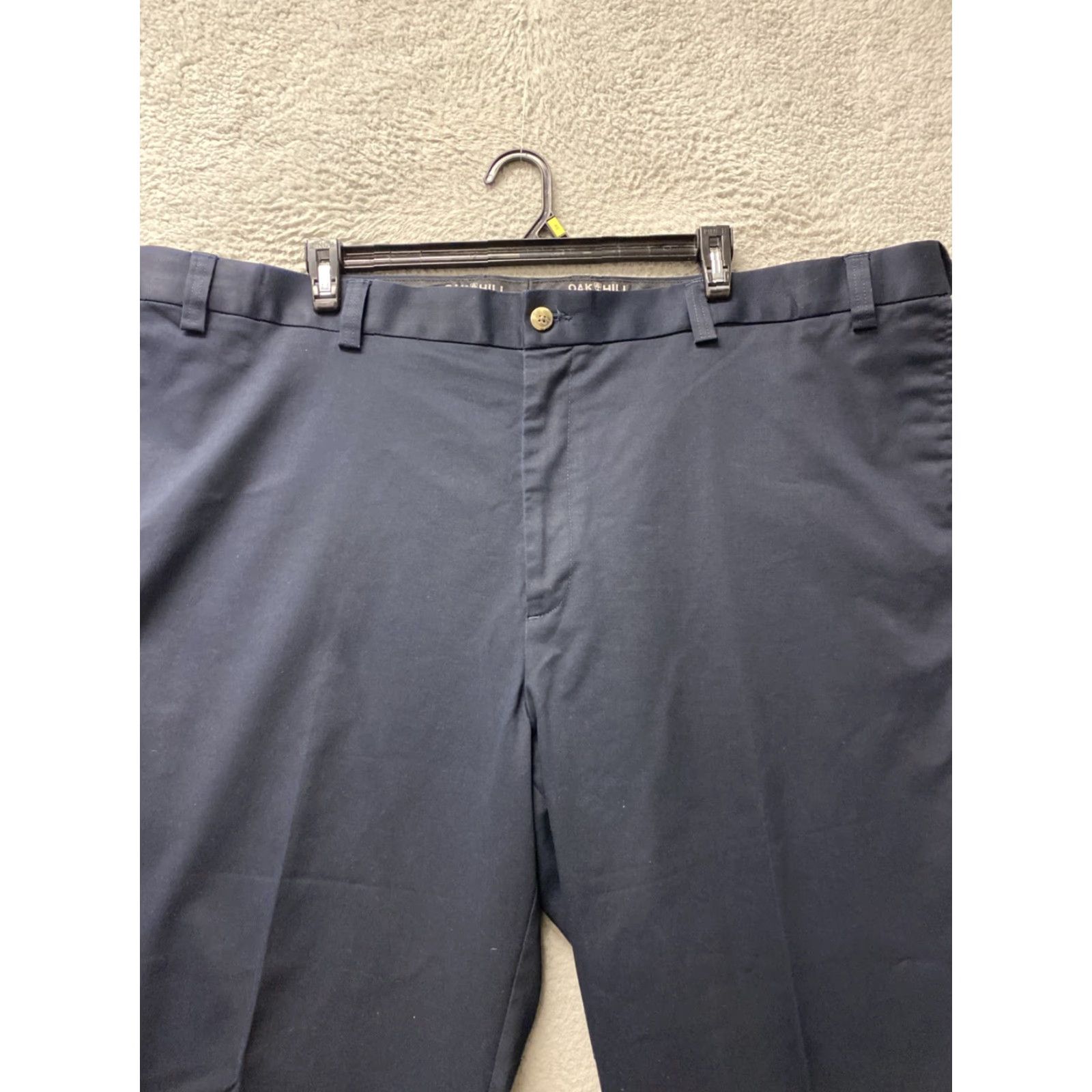Vintage Oak Hill Pants Mens 54 Big & Tall Chino Straight Deep Navy 28in Inseam Flat Front Pocketed Regular 50in Waist Casual Workwear Business Shirt? Size US 38 / EU 54 - 2 Thumbnail