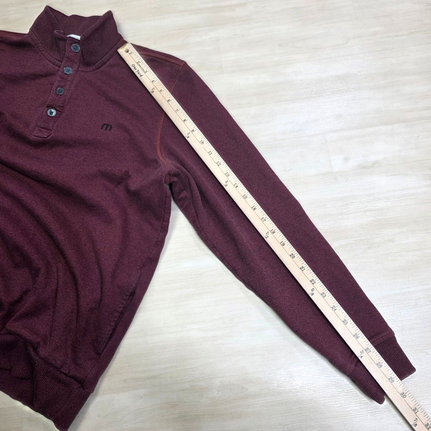 TravisMathew Travis Mathew Maroon Quarter Button Pullover Sweatshirt - Large Size US L / EU 52-54 / 3 - 6 Thumbnail