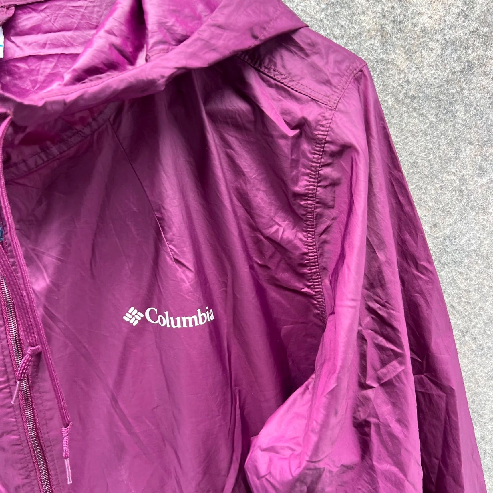 Pinko Columbia Jacket Women Large Purple Windbreaker Full Zip Anorak Hoodie Vtg Size L / US 10 / IT 46 - 3 Thumbnail
