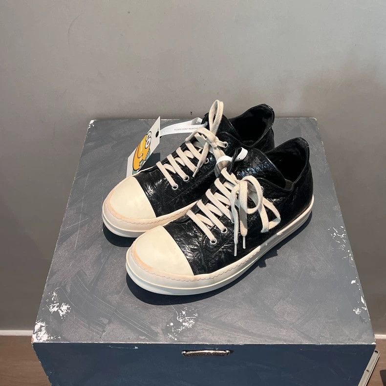 Rick Owens Rick Owens Secondary Line Special Glossy Material Low Top Size US 9.5 / IT 39.5 - 2 Thumbnail