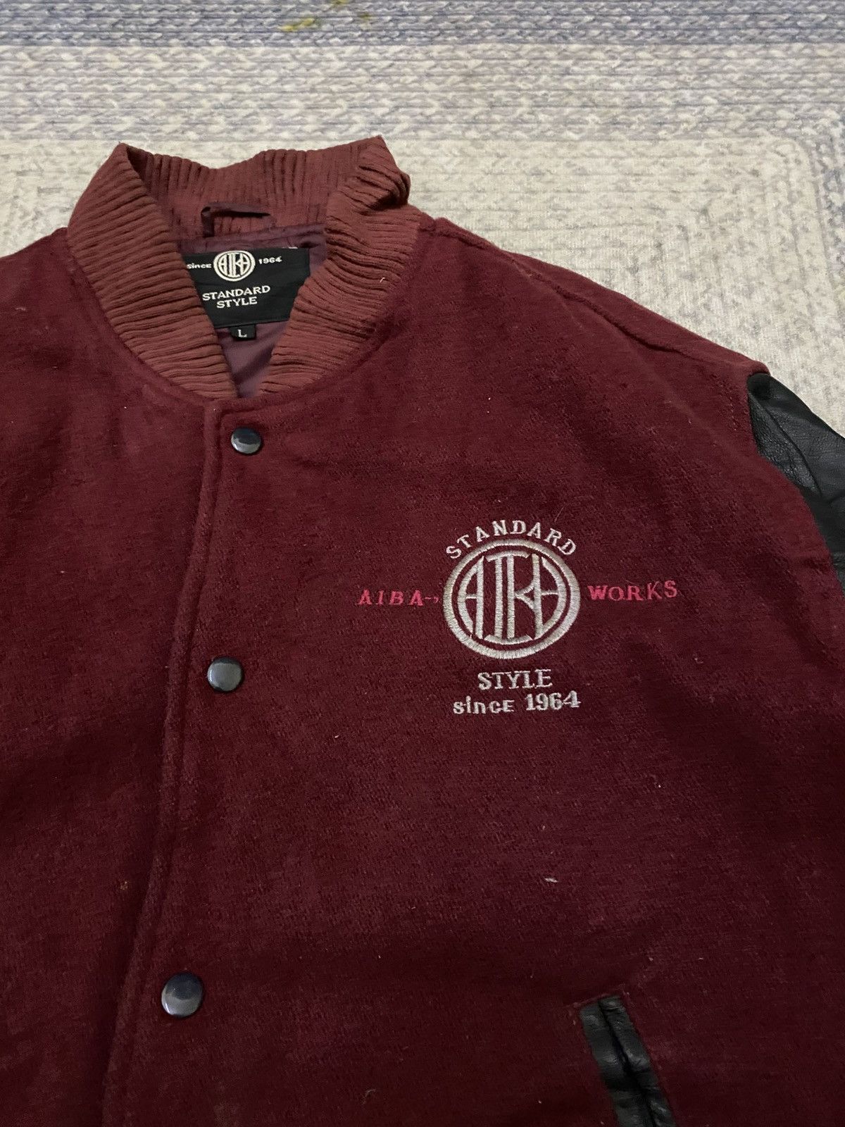 Japanese Brand VINTAGE AIBAWORKS LEATHER ARM WOOL BODY Size US L / EU 52-54 / 3 - 4 Thumbnail