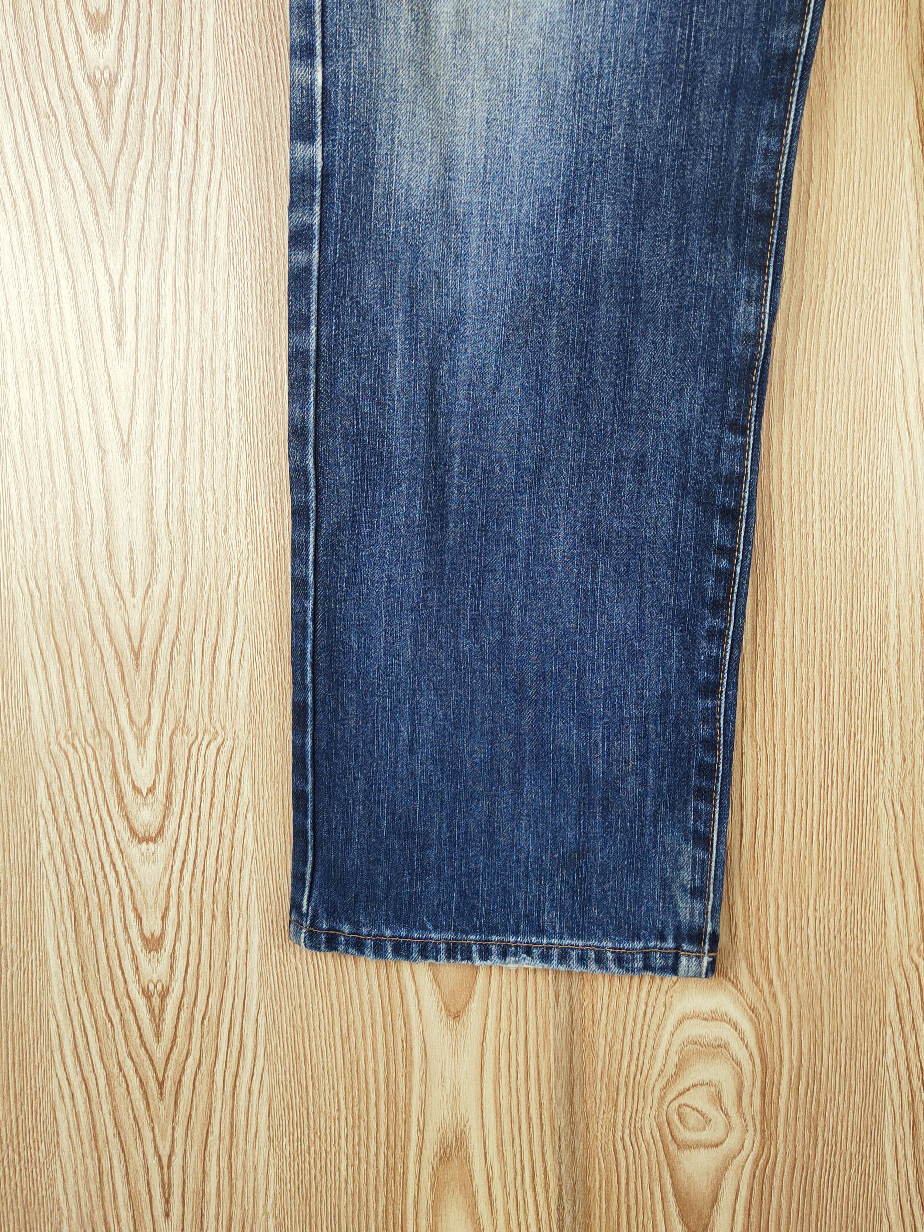 Edwin × Vintage Edwin Dark Blue Faded Distressed Ripped Jeans Size US 35 - 4 Thumbnail
