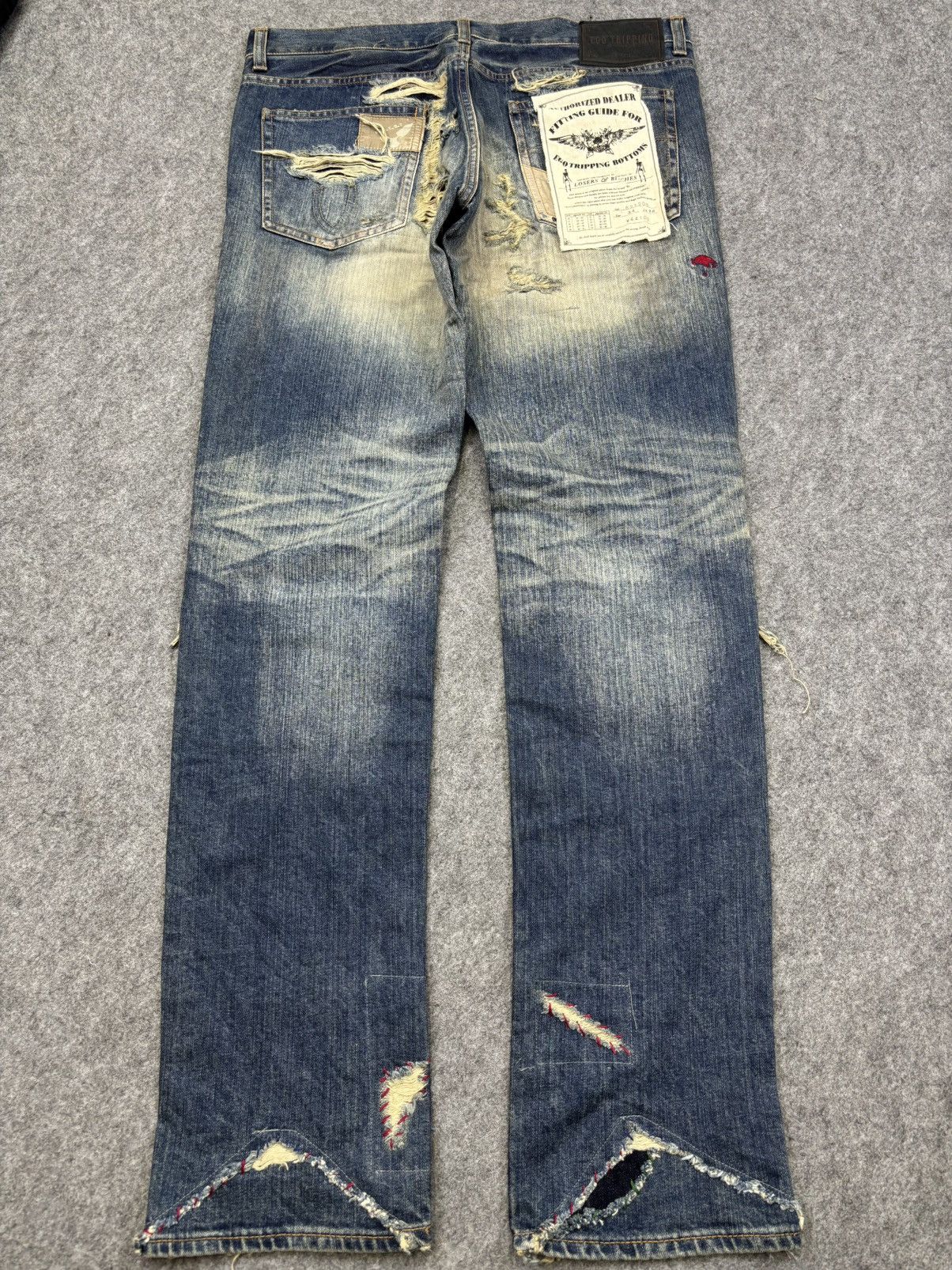 Ego Tripping 💥Super Distressed Style💥Ego Tripping Heavy Denim F841 Size US 34 / EU 50 - 17 Thumbnail