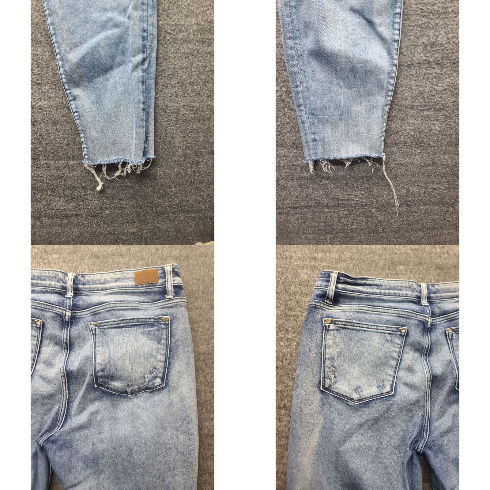 Vintage Judy Blue Jeans Womens 34x30 Boyfriend High Rise Button Fly Distressed Raw Blue Denim Regular 5-Pocket Rise: High Mens? Size 24" / US 00 / IT 34 - 9 Thumbnail