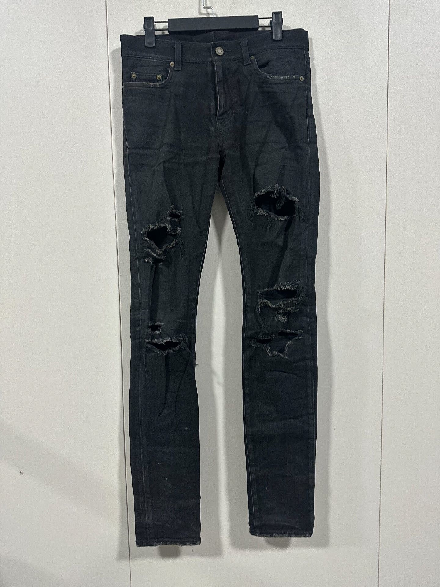 Saint Laurent Paris Saint Laurent SLP 15AW Black Skinny Jeans Size US 29 - 1 Thumbnail
