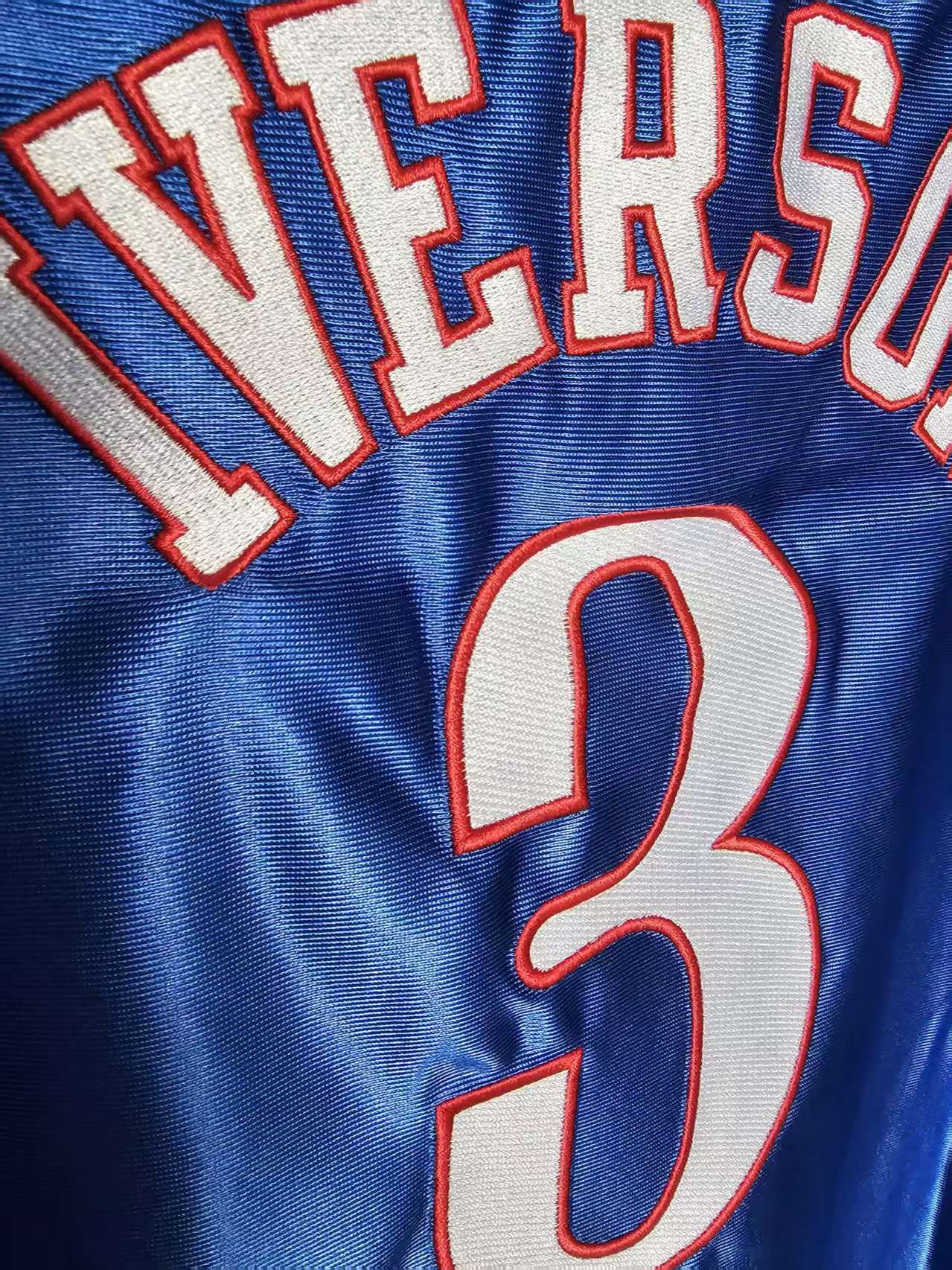 NBA 76ers #3 Allen Iverson Jersey Double Stitched Blue Size US M / EU 48-50 / 2 - 5 Thumbnail