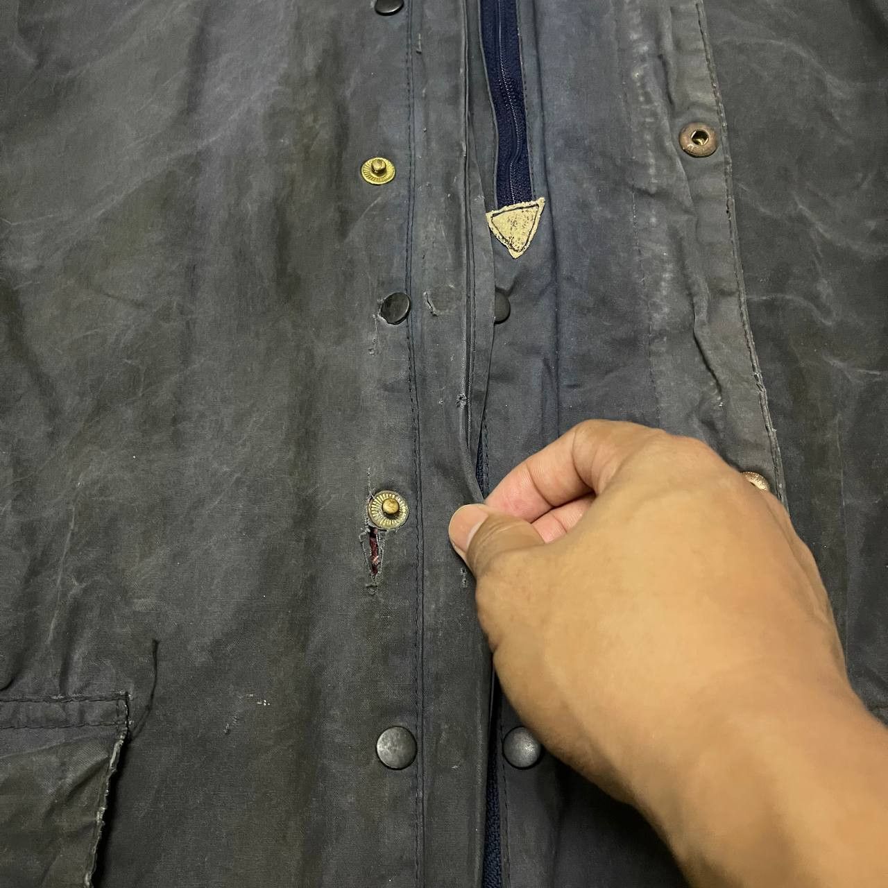 Barbour Vintage 90's Barbour Waxed Jacket A205 Border Distressed Size US L / EU 52-54 / 3 - 11 Thumbnail