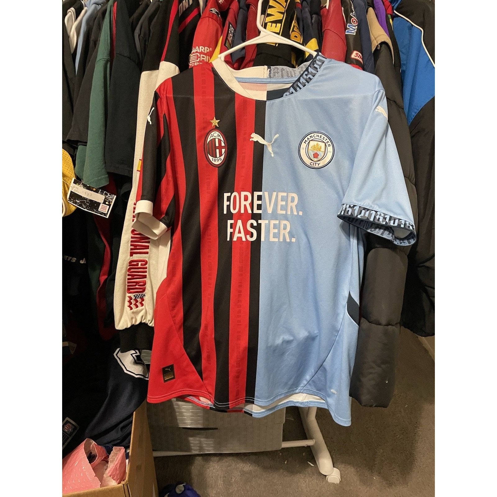 Puma Size L- RARE NYC Puma AC Milan and Man City RE:FIBRE jersey Size US L / EU 52-54 / 3 - 1 Thumbnail