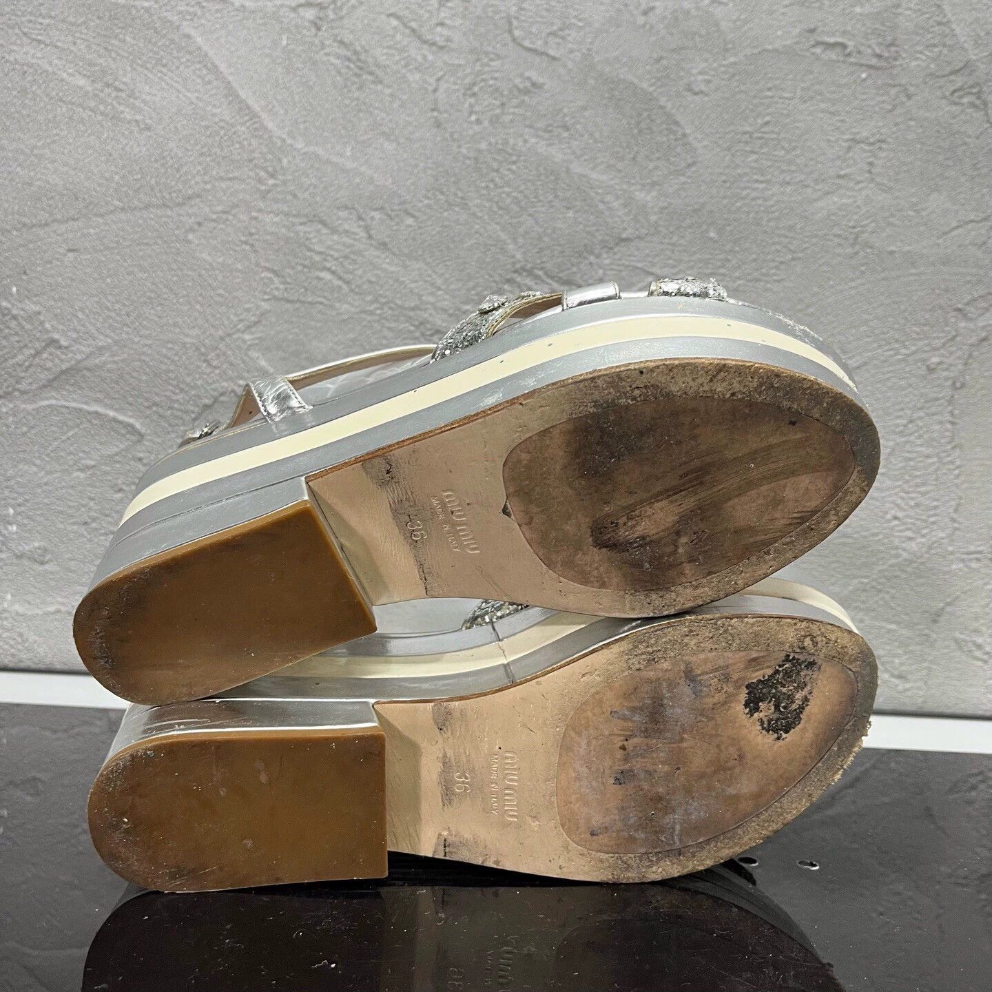 Miu Miu MIUMIU diamond-embellished high-heel sandals size 36 95 new Size US 5 / IT 35 - 5 Thumbnail