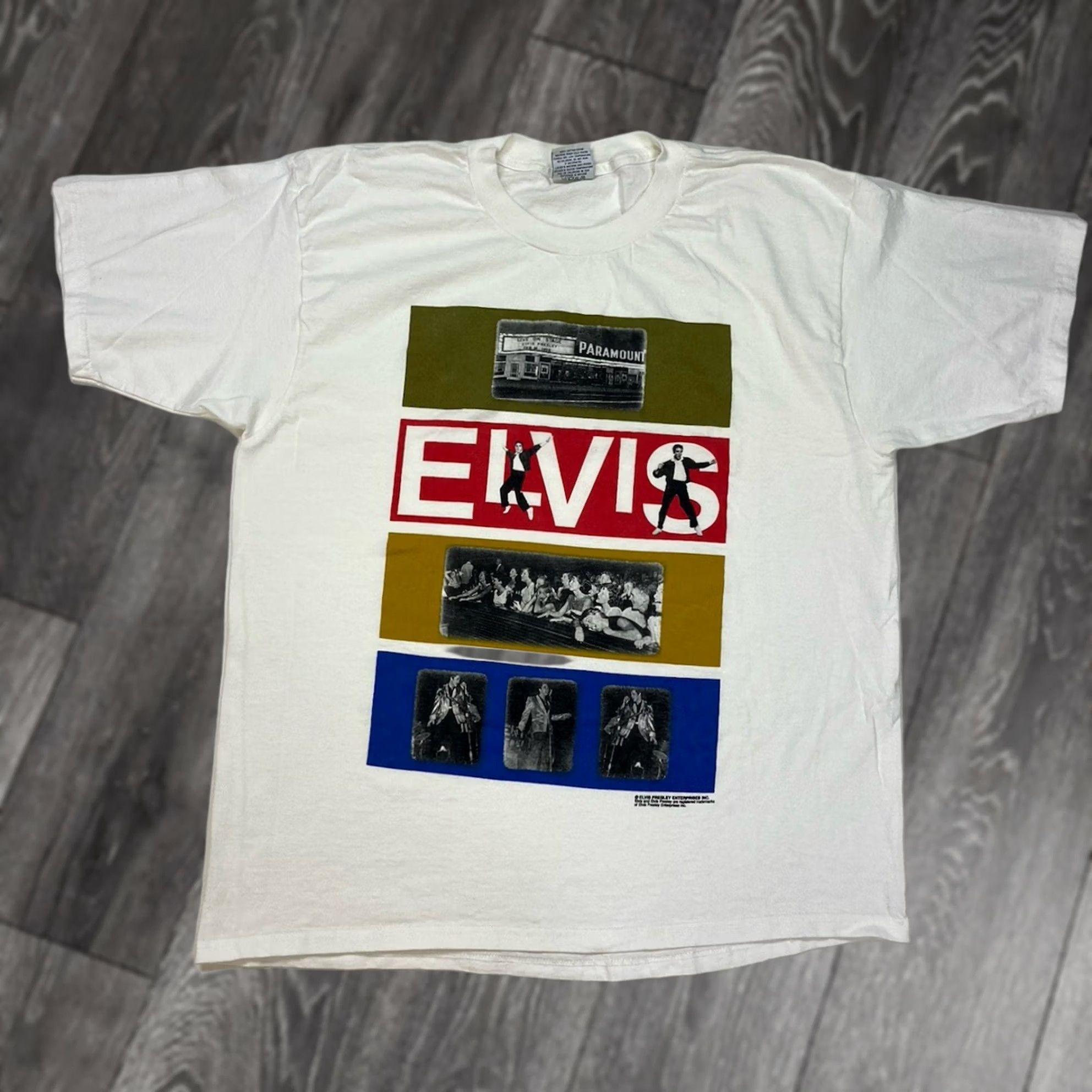 Gildan VINTAGE Elvis Presley Graphic T-shirt Men XL White Short Sleeve Music 90s Size US XL / EU 56 / 4 - 1 Thumbnail