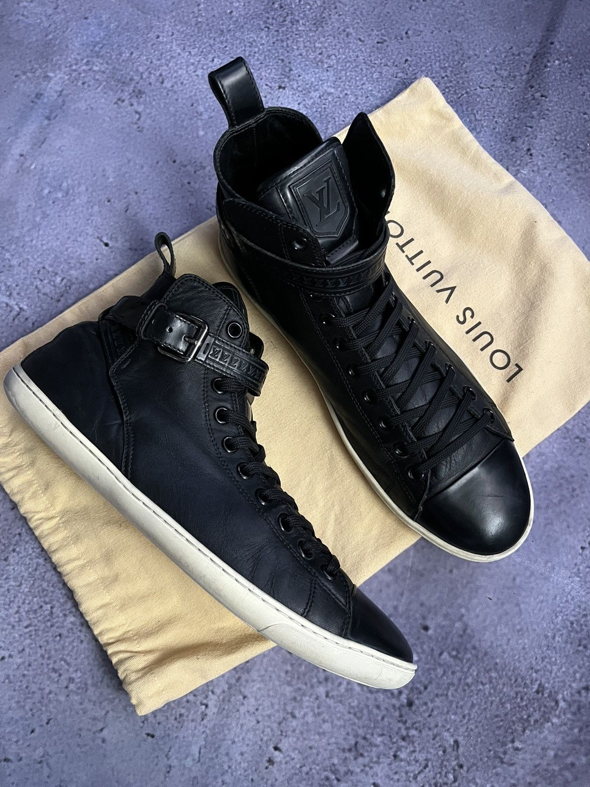 Louis Vuitton LOUIS VUITTON Montant LV Trainer leather high trainers Size US 9 / EU 42 - 3 Thumbnail