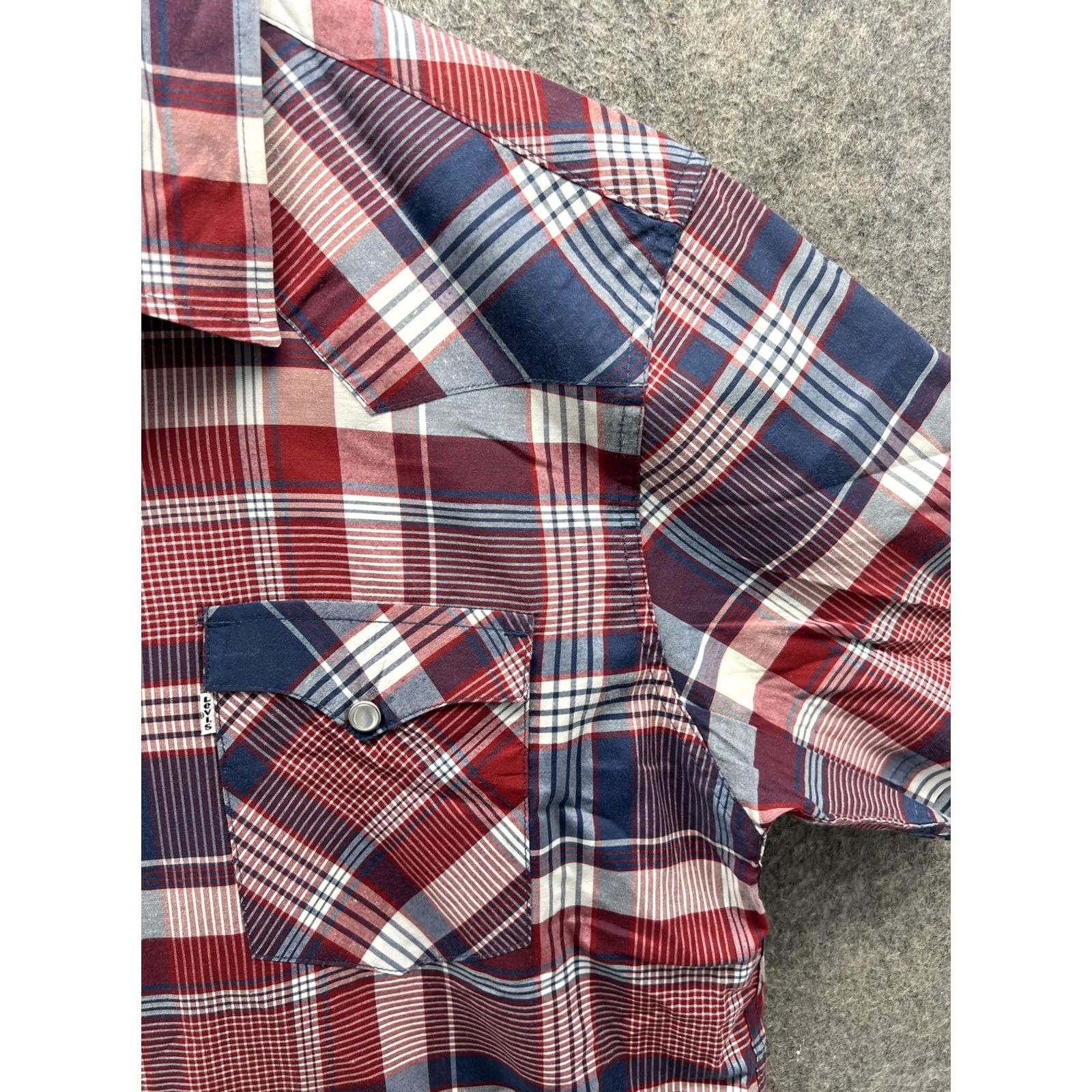 Levi's Levi's Shirt Mens L Multicolor Plaid Short Sleeve Snap Front Western Casual Shirt Size US L / EU 52-54 / 3 - 6 Thumbnail
